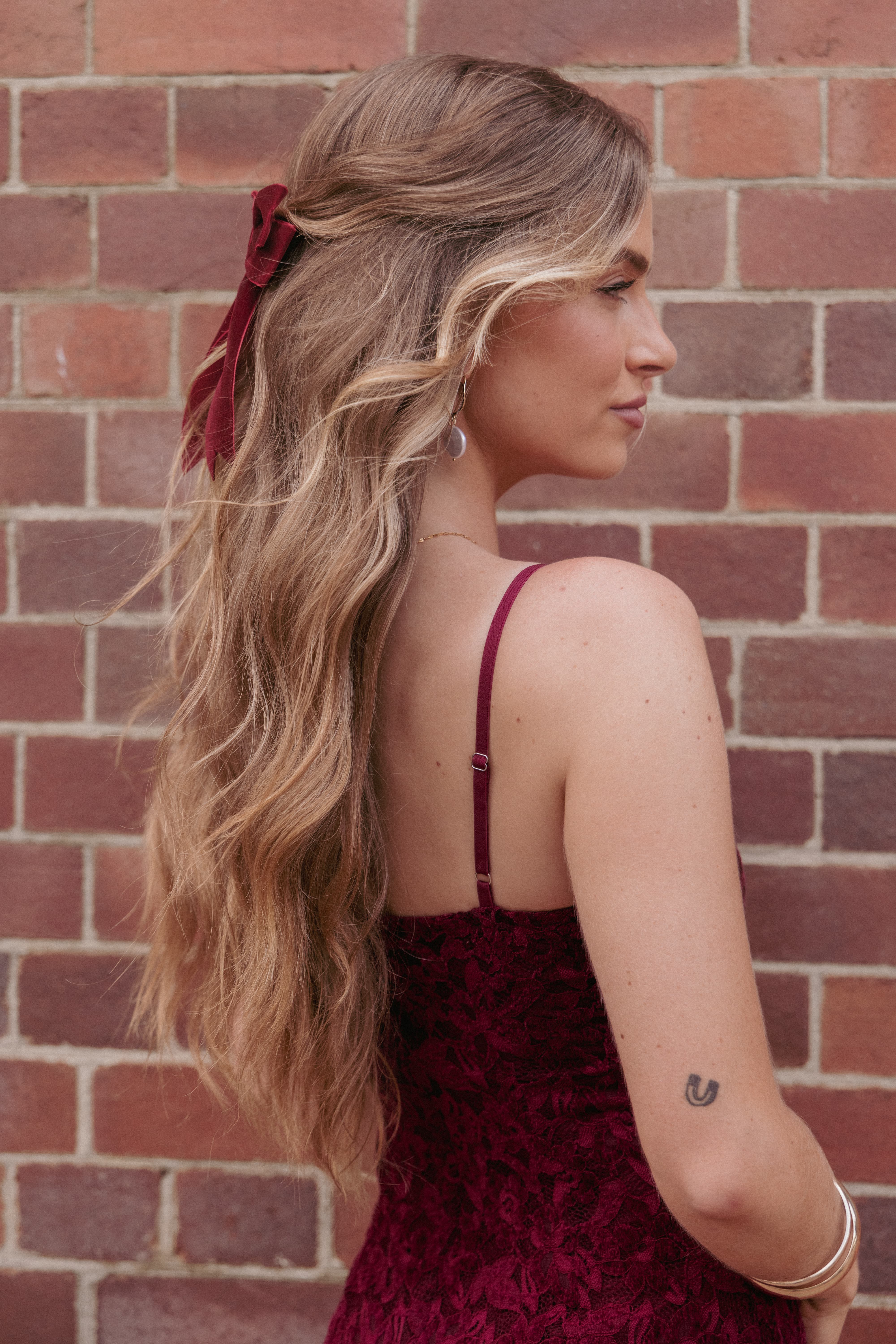 Helena Hair Bow - Red