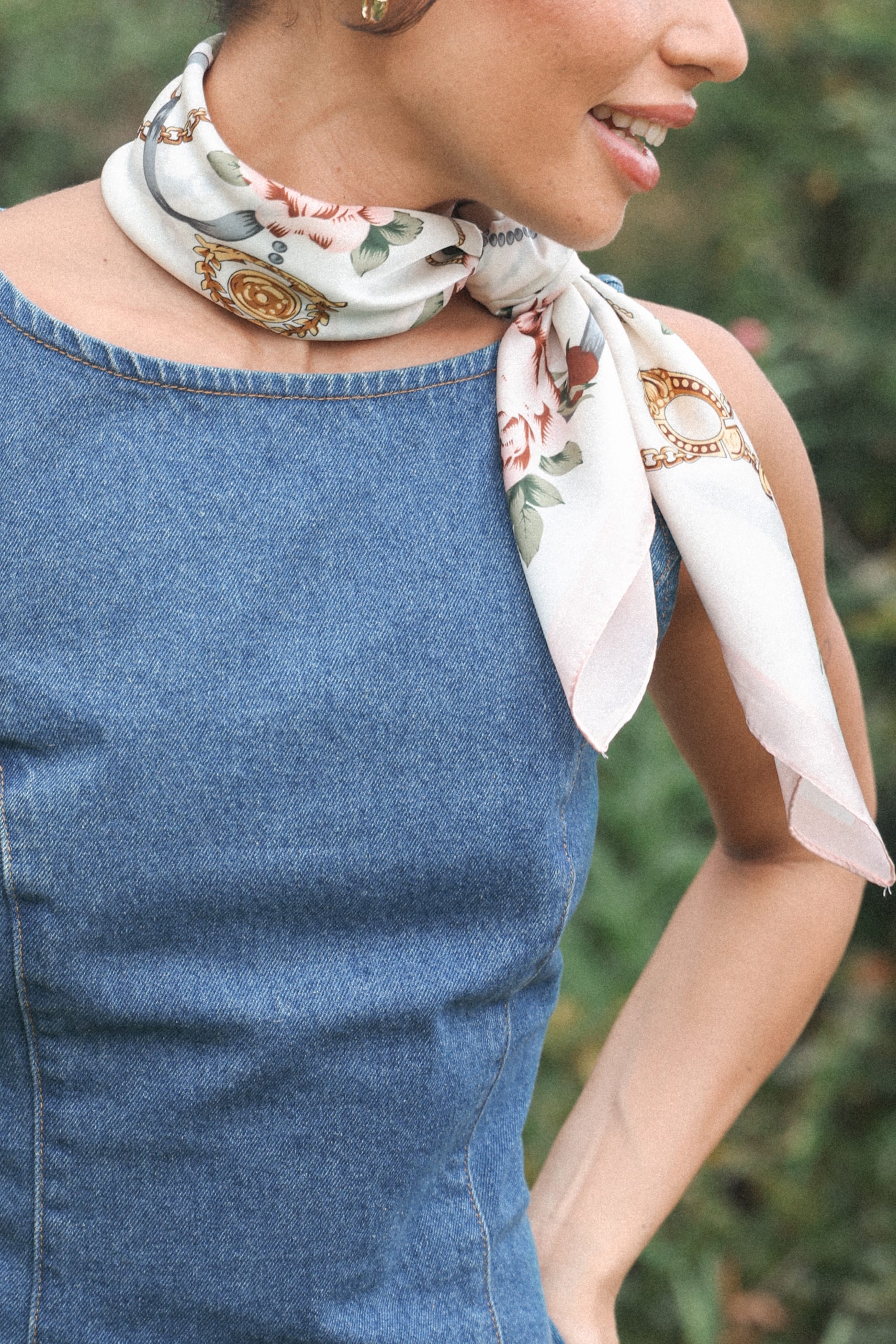 Kennedy Hair Scarf - White Floral