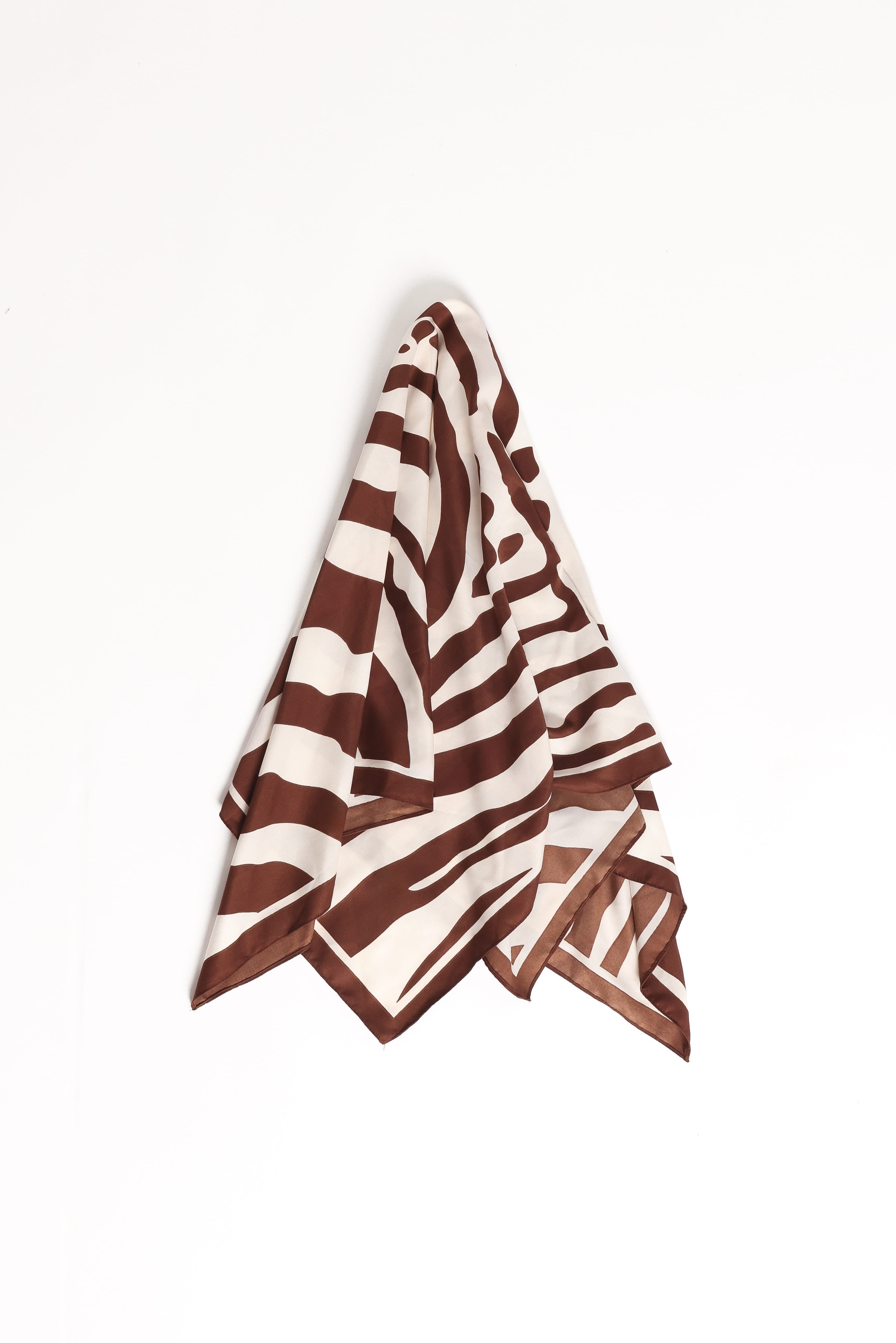 Lara Hair Scarf - Chocolate/White
