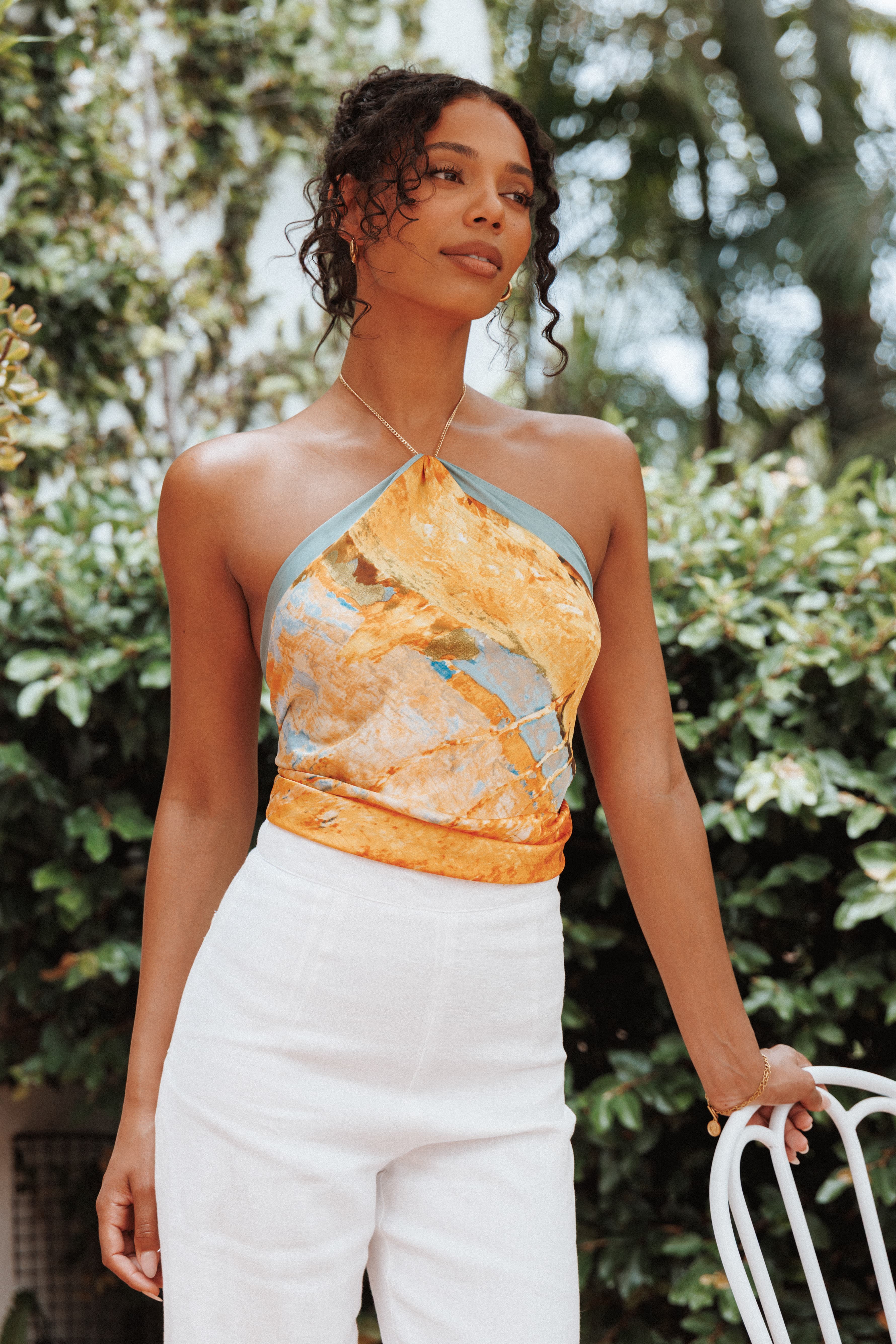 Loreta Hair Scarf - Yellow/Blue