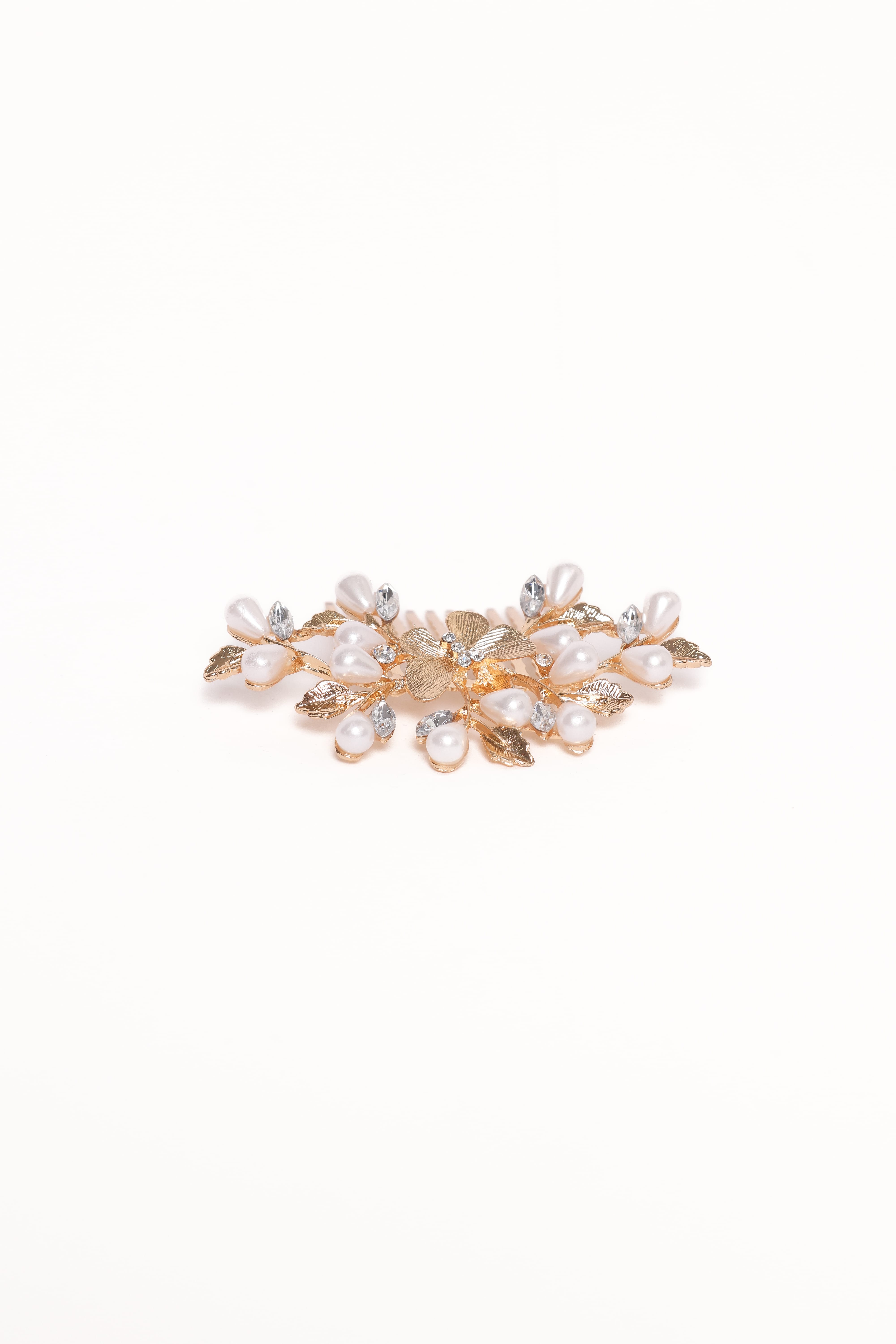 Madelaine Hair Comb - Gold/Pearl