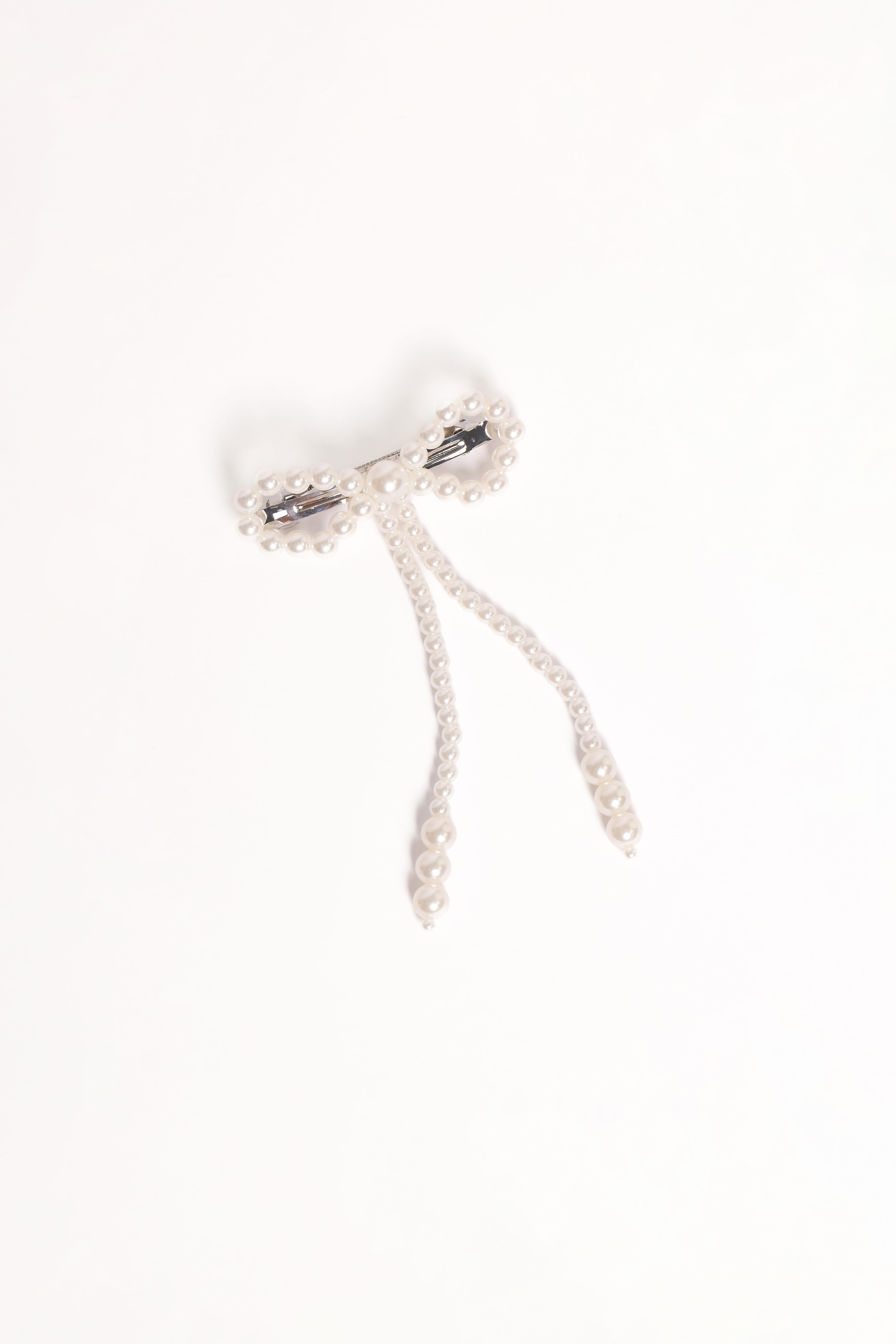 Marcella Hair Bow Clip - Pearl