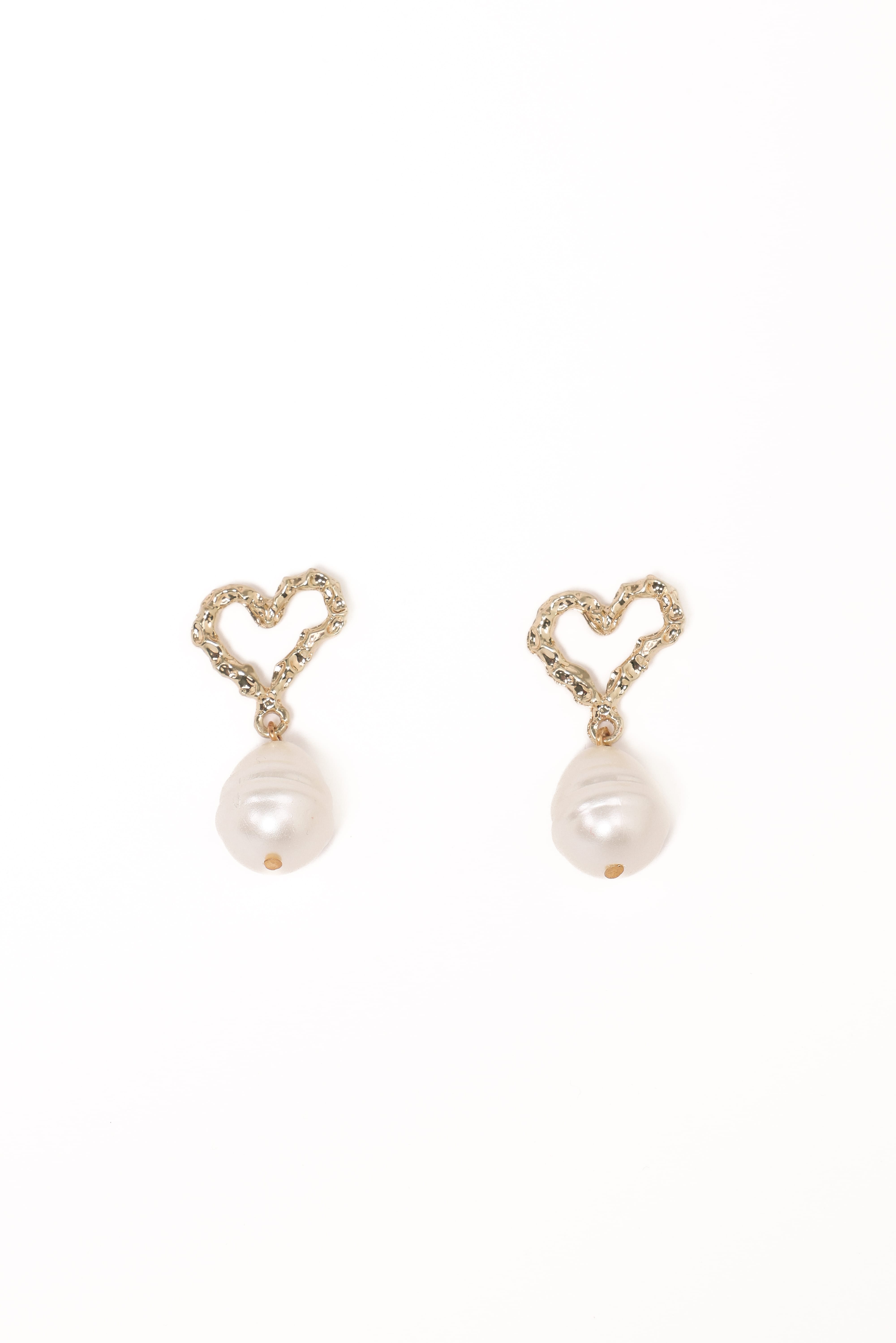 Solana Earrings - Gold Pearl
