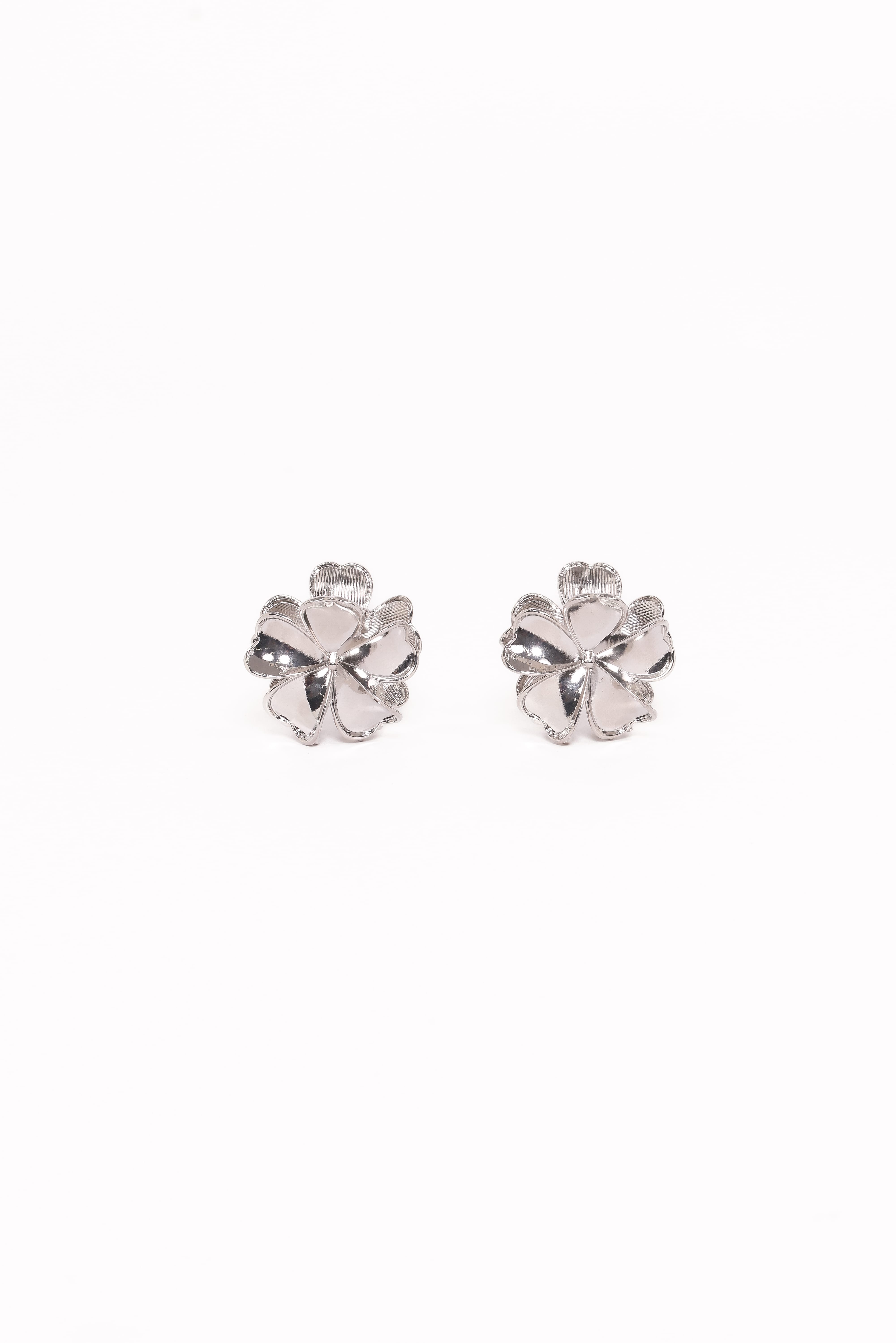 Tiffany 2 Pack Flower Hair Clips - Silver