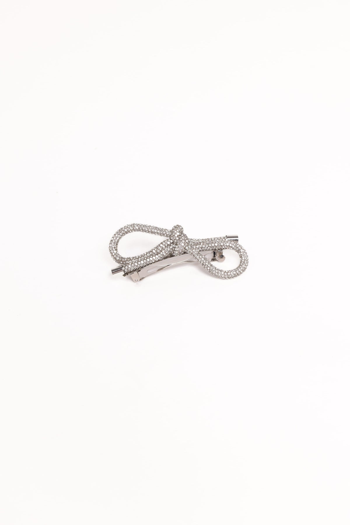 Whitney Bow Hair Clip - Silver