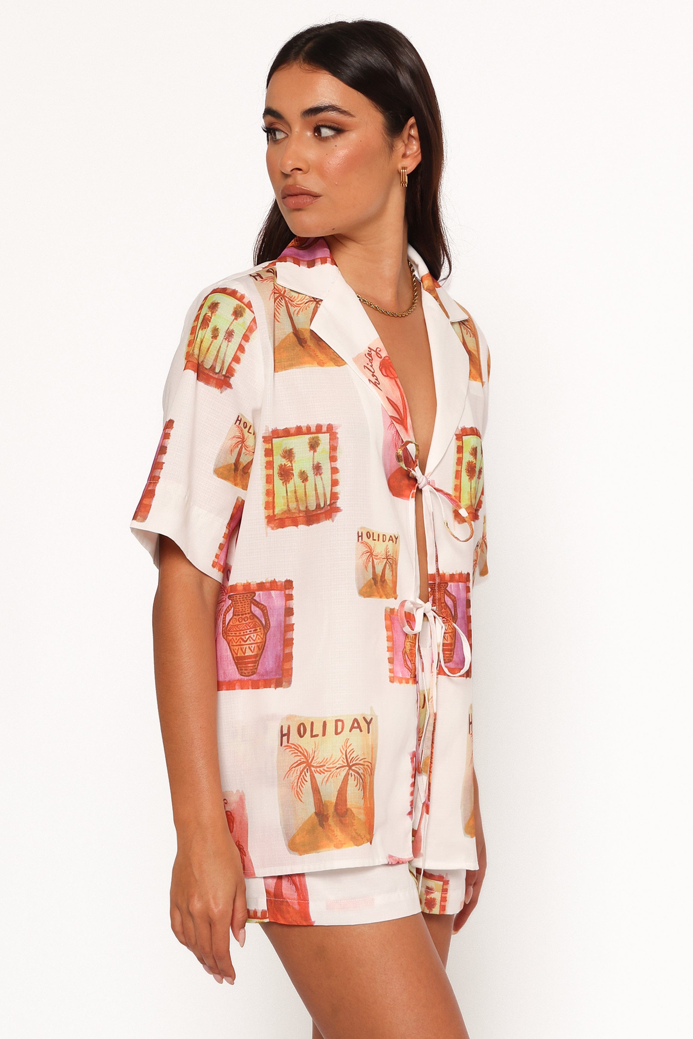 Aaliyah Shorts - White Multi
