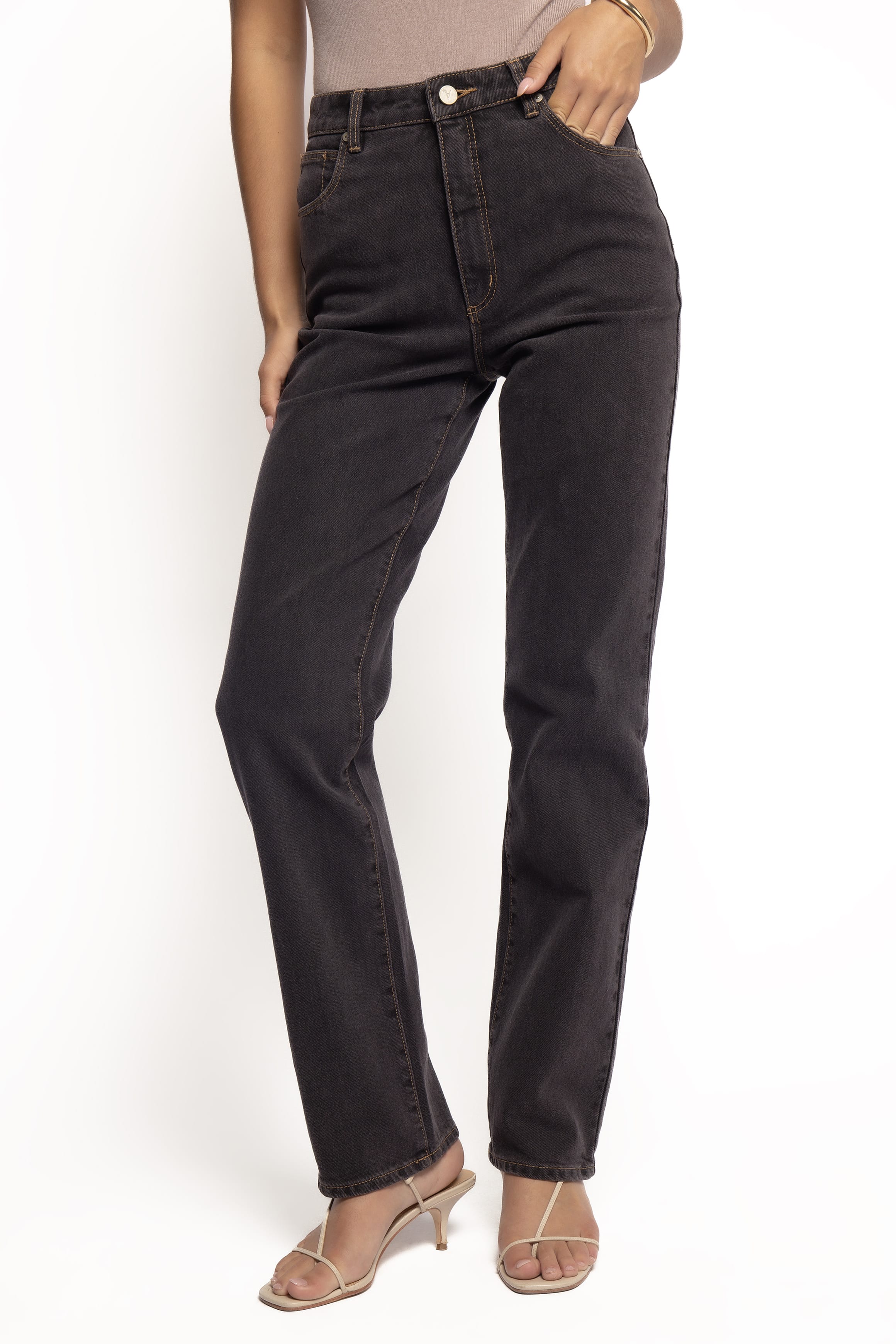 Abrand 94 High Straight Jeans - Cara Washed Black