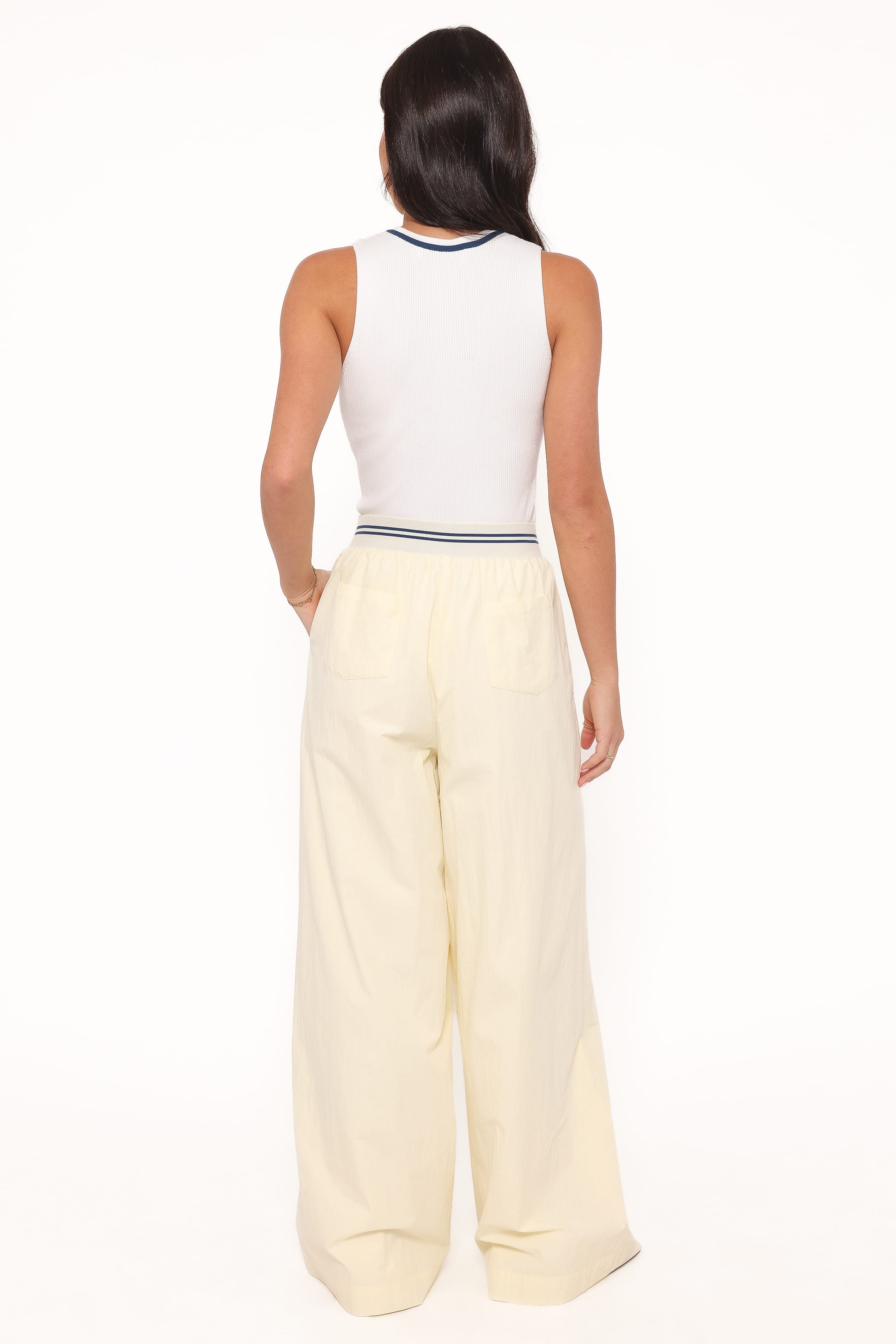 Adam Wide Leg Pant - Pale Yellow
