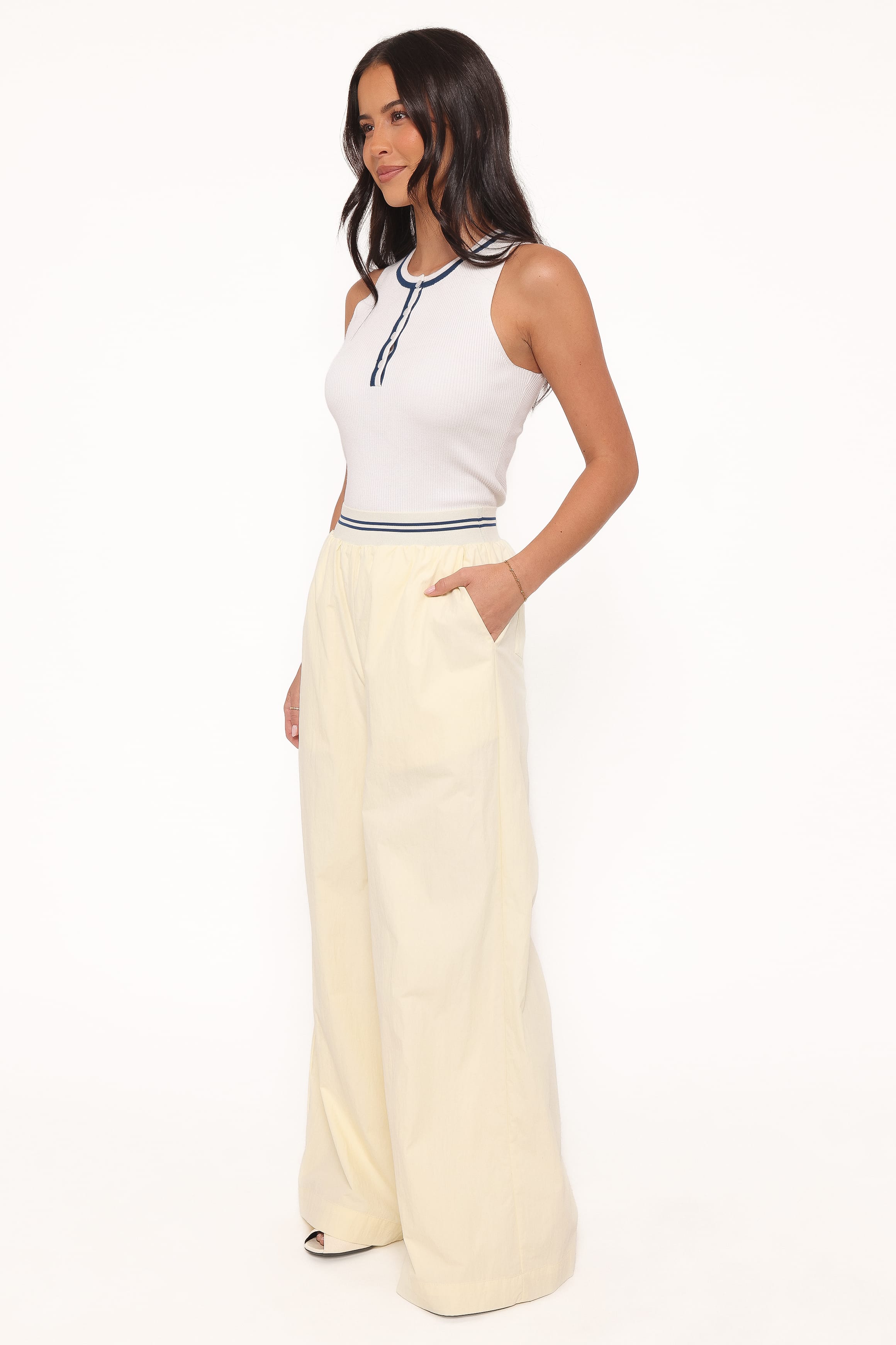 Adam Wide Leg Pant - Pale Yellow