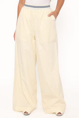 Adam Wide Leg Pant - Pale Yellow