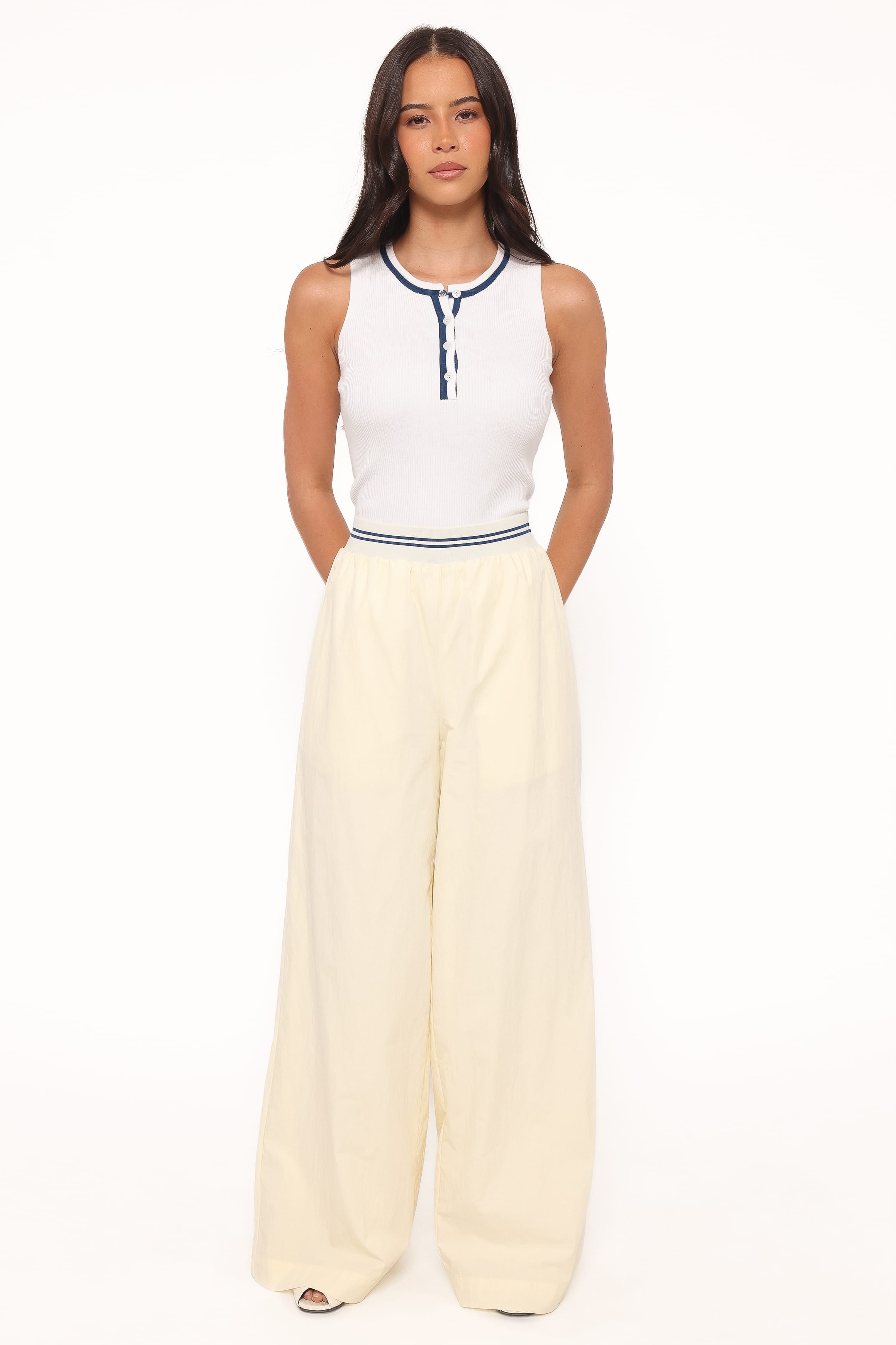 Adam Wide Leg Pant - Pale Yellow