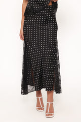 Ailbhe Lace Skirt - Black Polka Dot