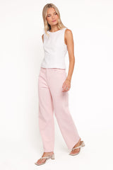 Ailis Wide Leg Jean - Dusty Pink