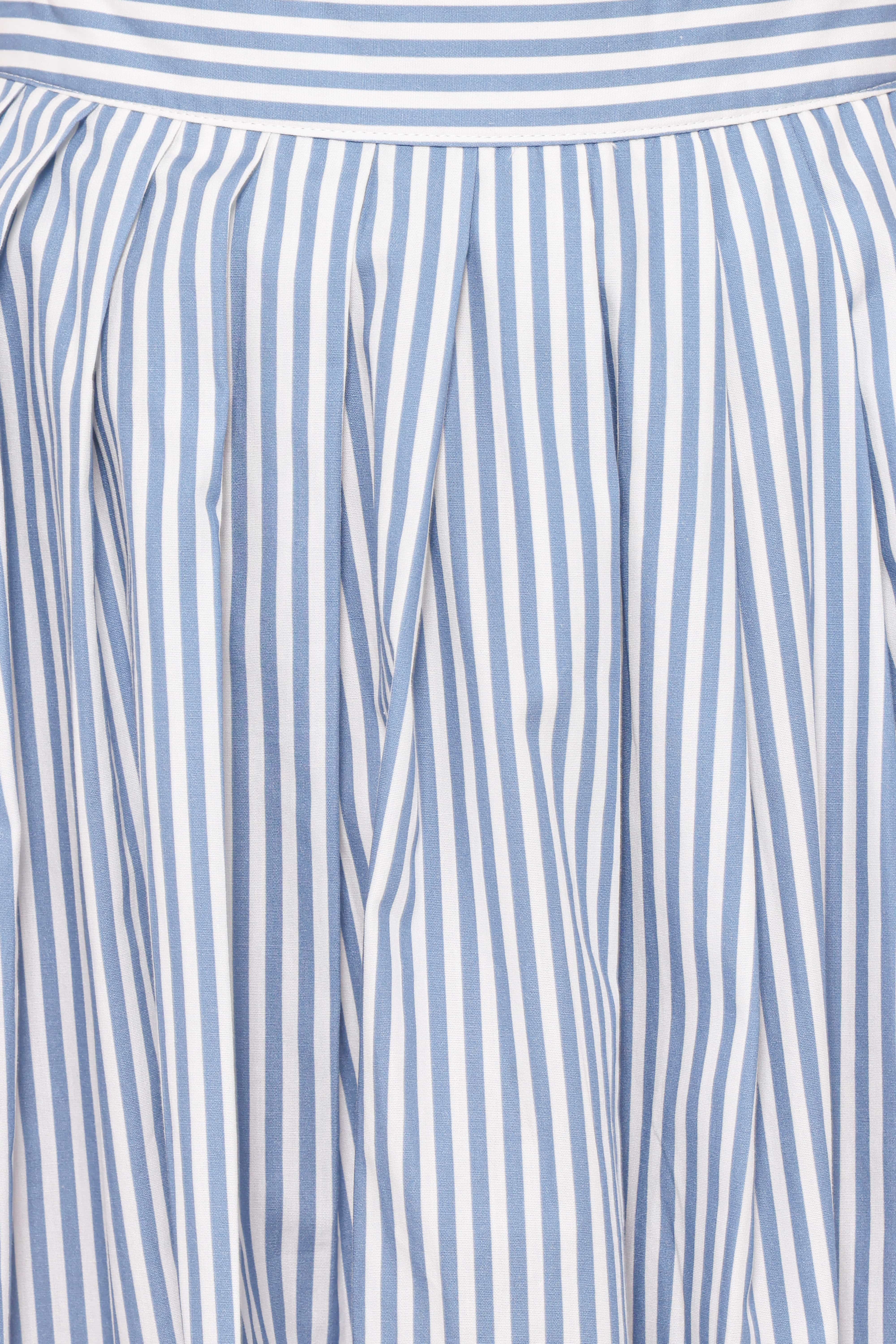 Amaya Pleated Mini Skirt - Blue Stripe