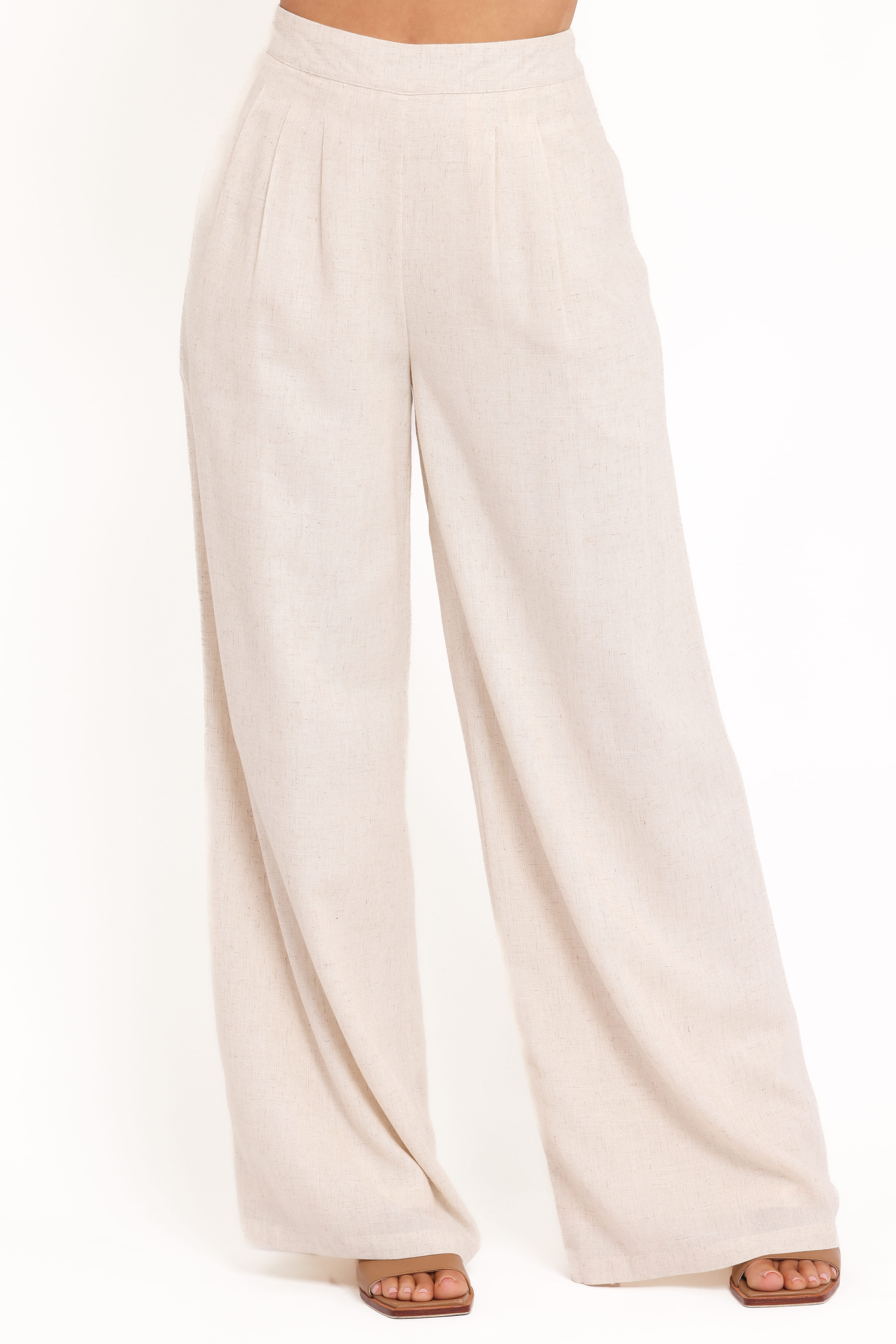 Arles Wide Leg Pants - Oatmeal