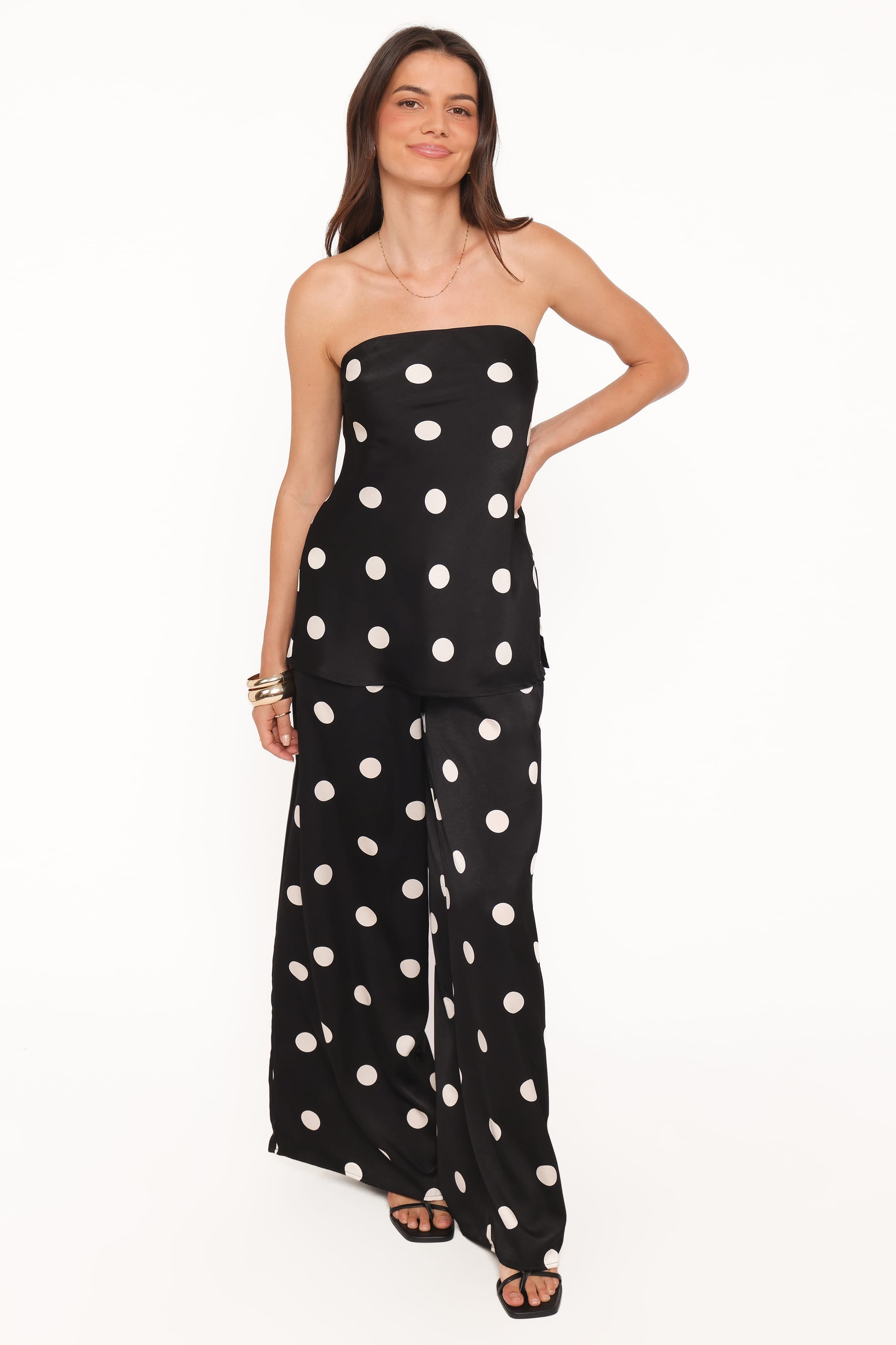 Belinda Drawstring Pant - Black/Cream