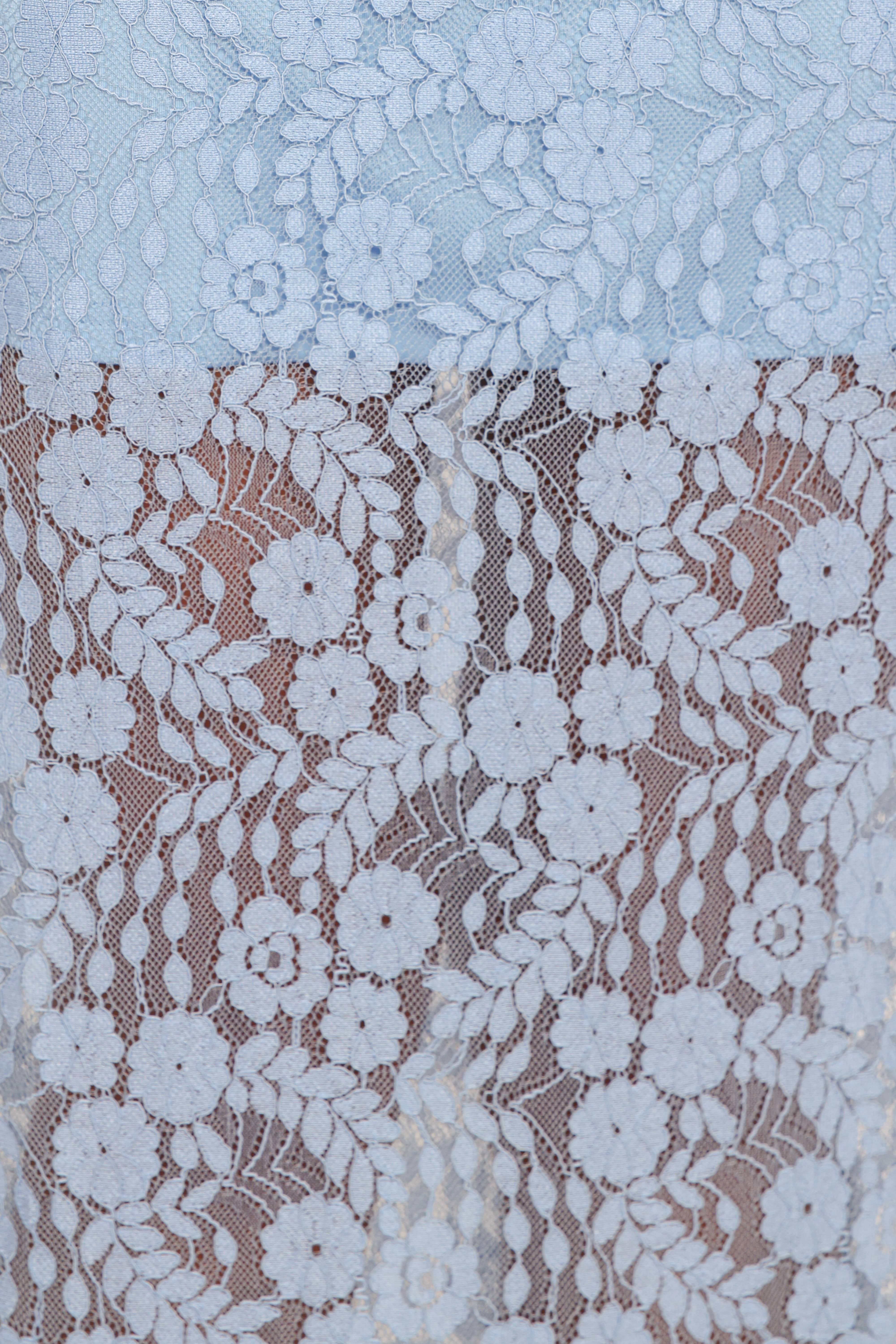 Brittany Lace Maxi Skirt - Blue