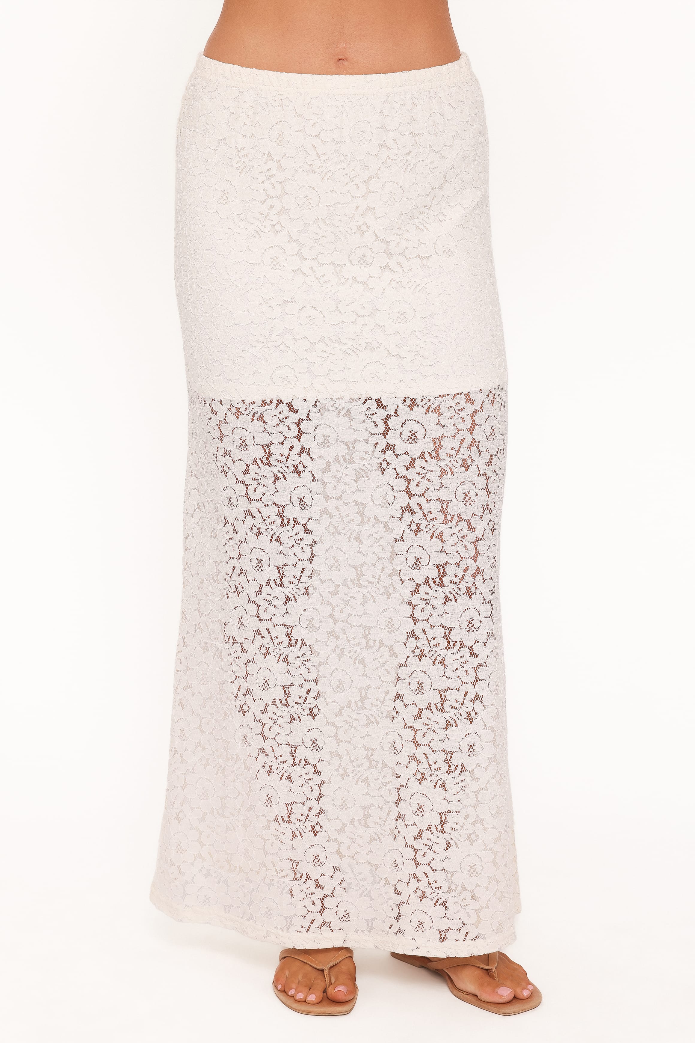 Cassie Lace Maxi Skirt - Cream
