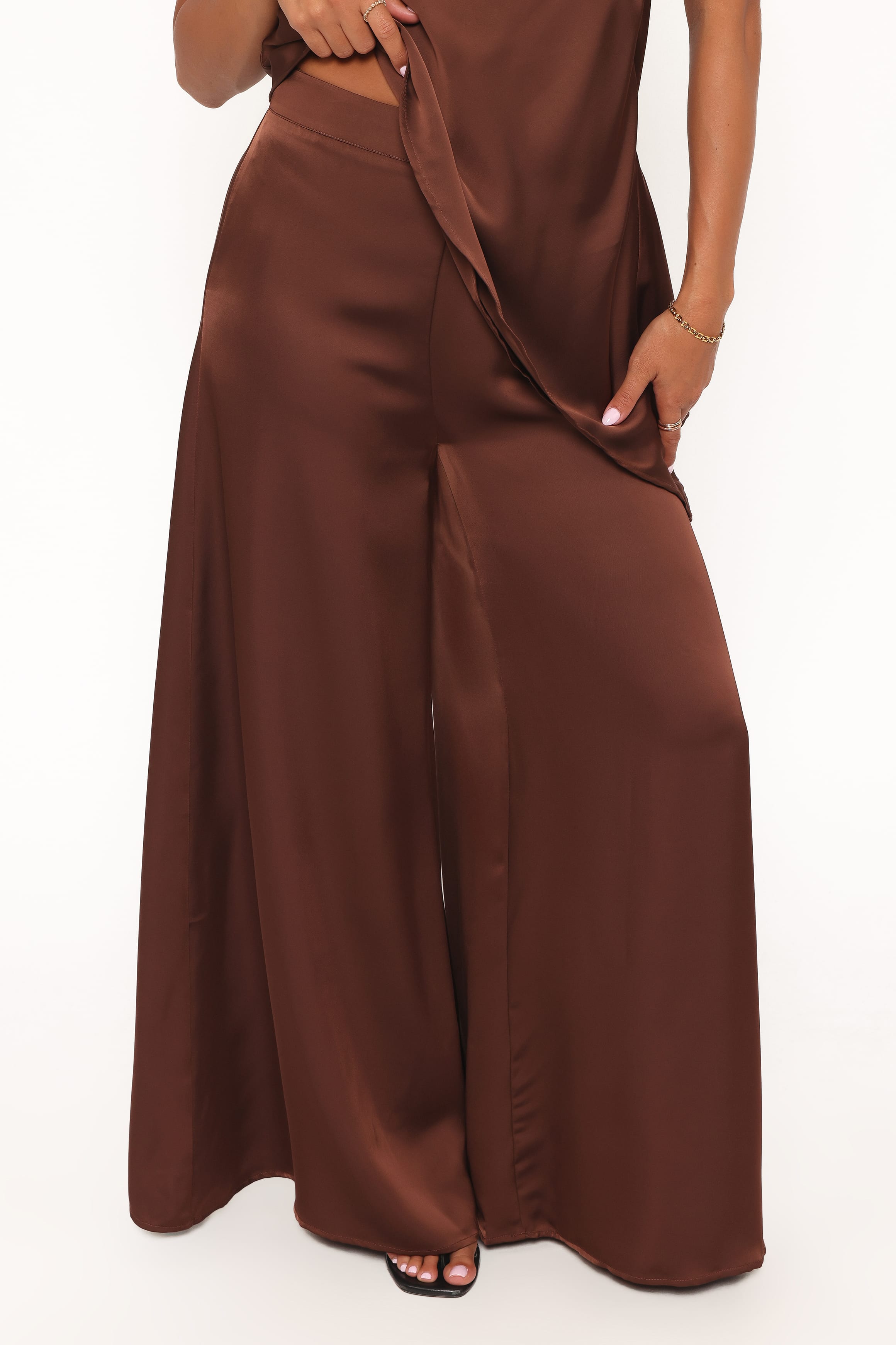 Charmer Wide Leg Pant - Dark Brown