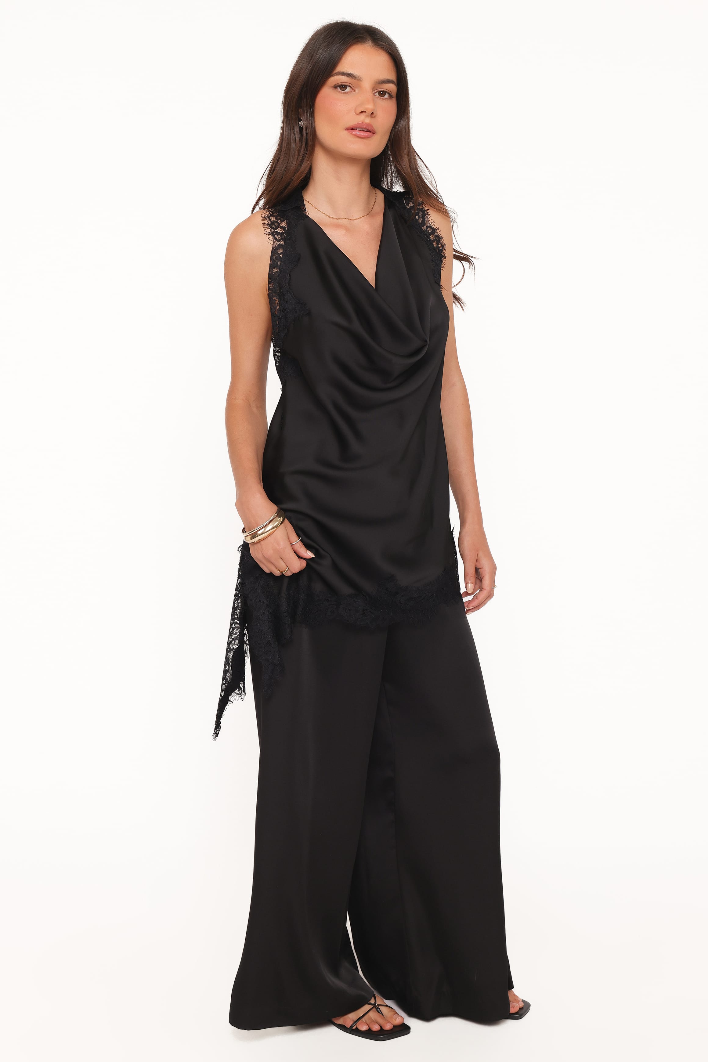 Clara Wide Leg Tailored Pant - Black