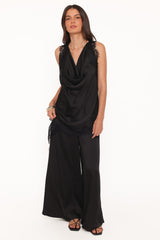 Clara Wide Leg Tailored Pant - Black