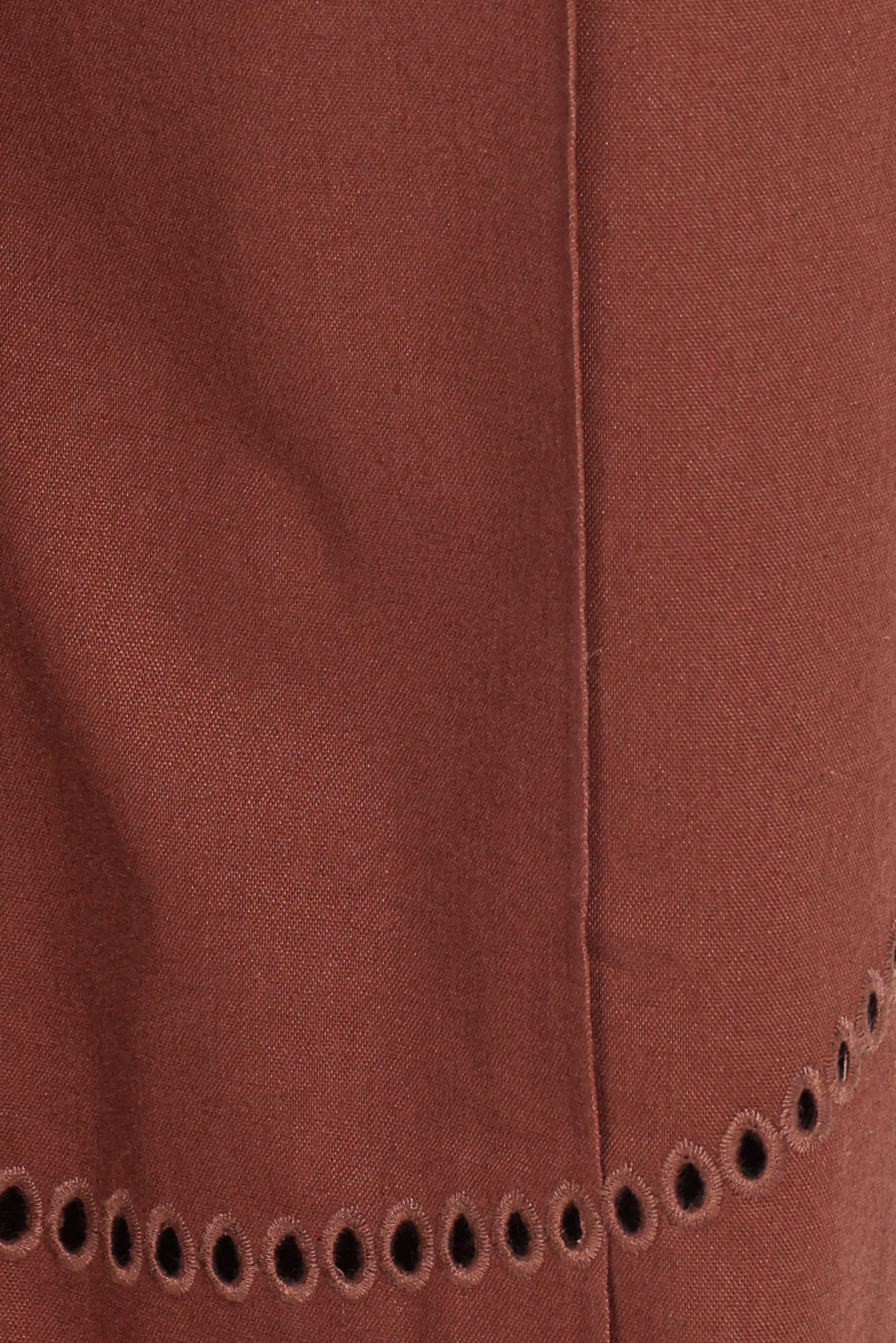Dalia Eyelet Pant - Brown