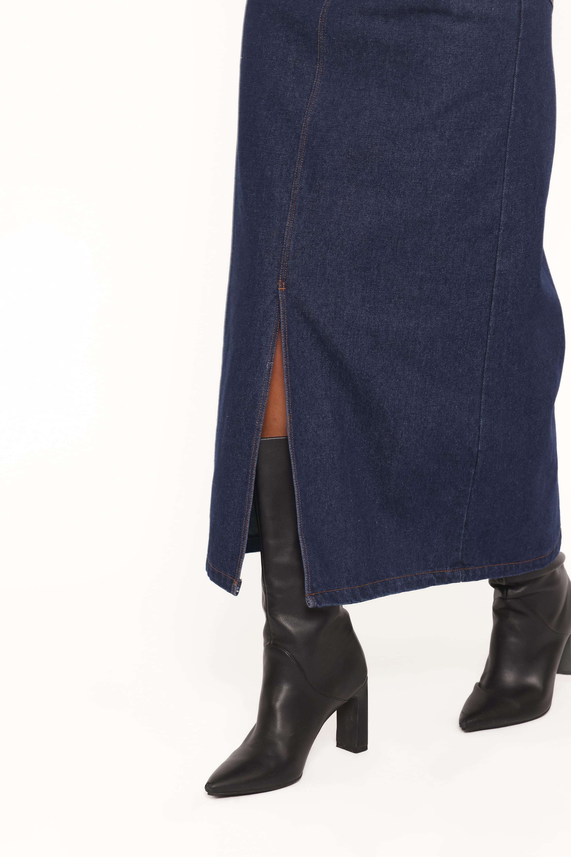 Dana Denim Midi Skirt - Midnight