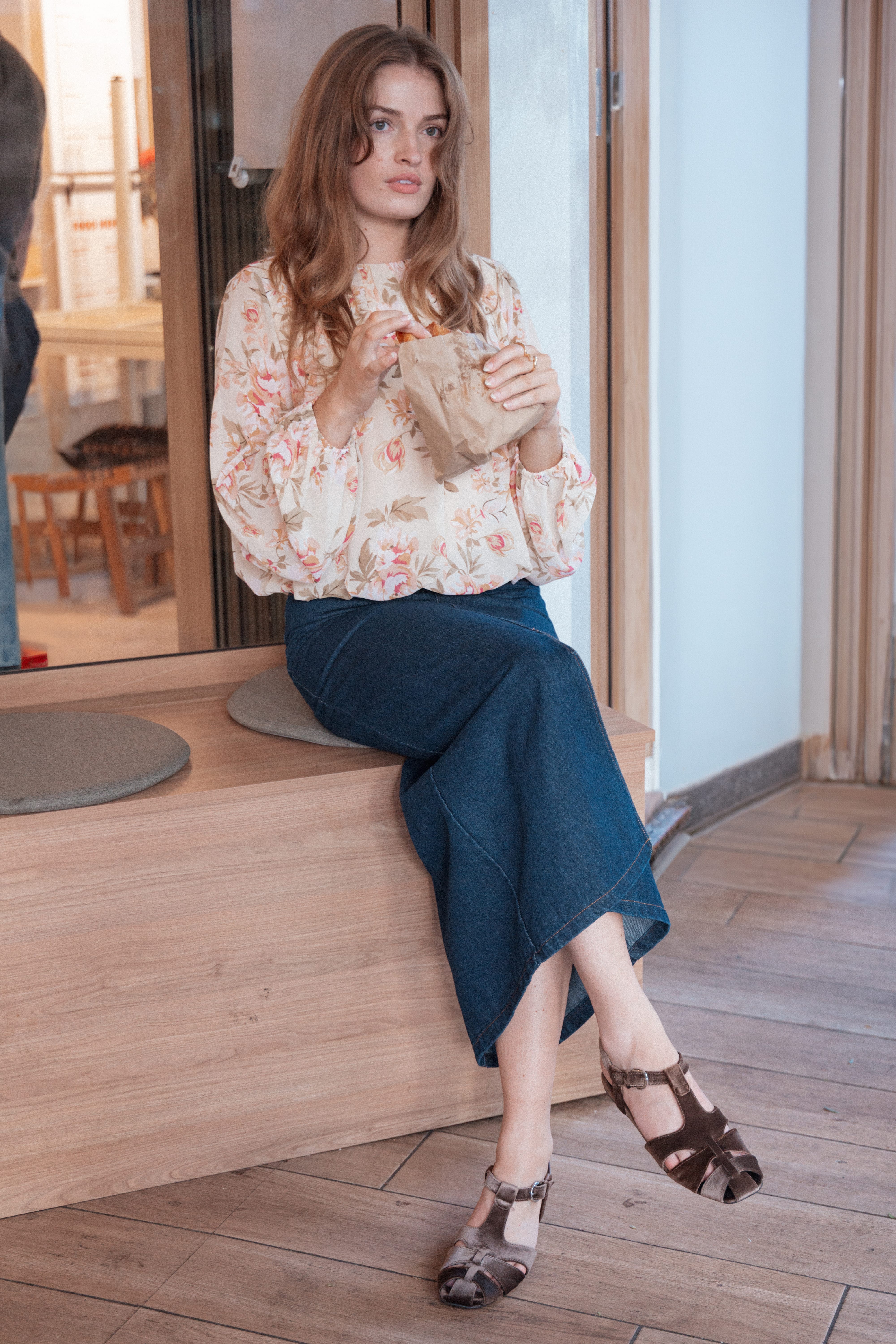 Dana Denim Midi Skirt - Midnight