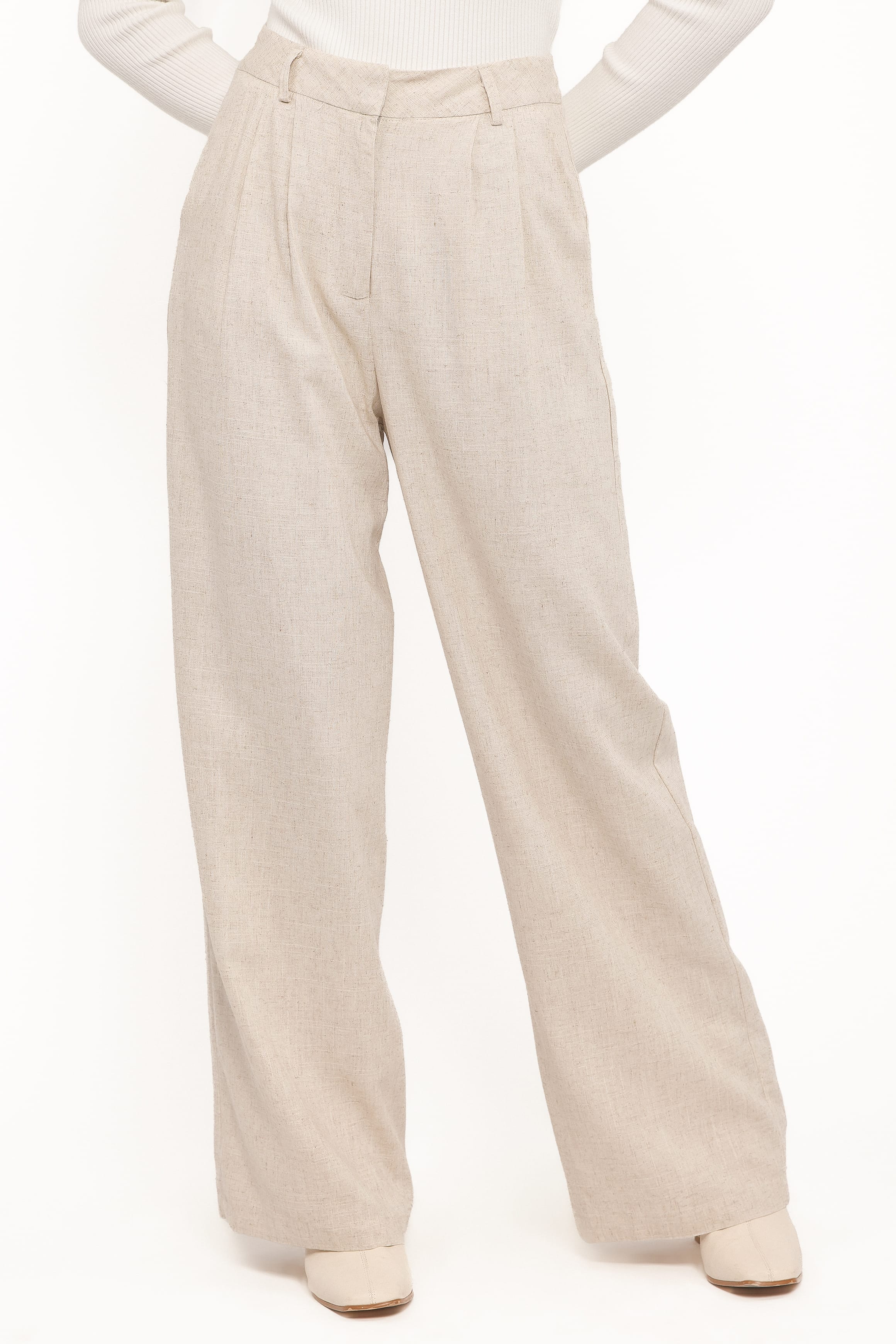 Dean Linen Pants - Beige