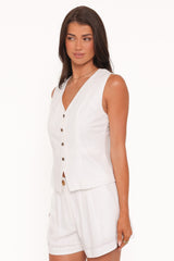 Elinor Cuffed Linen Short - Cream