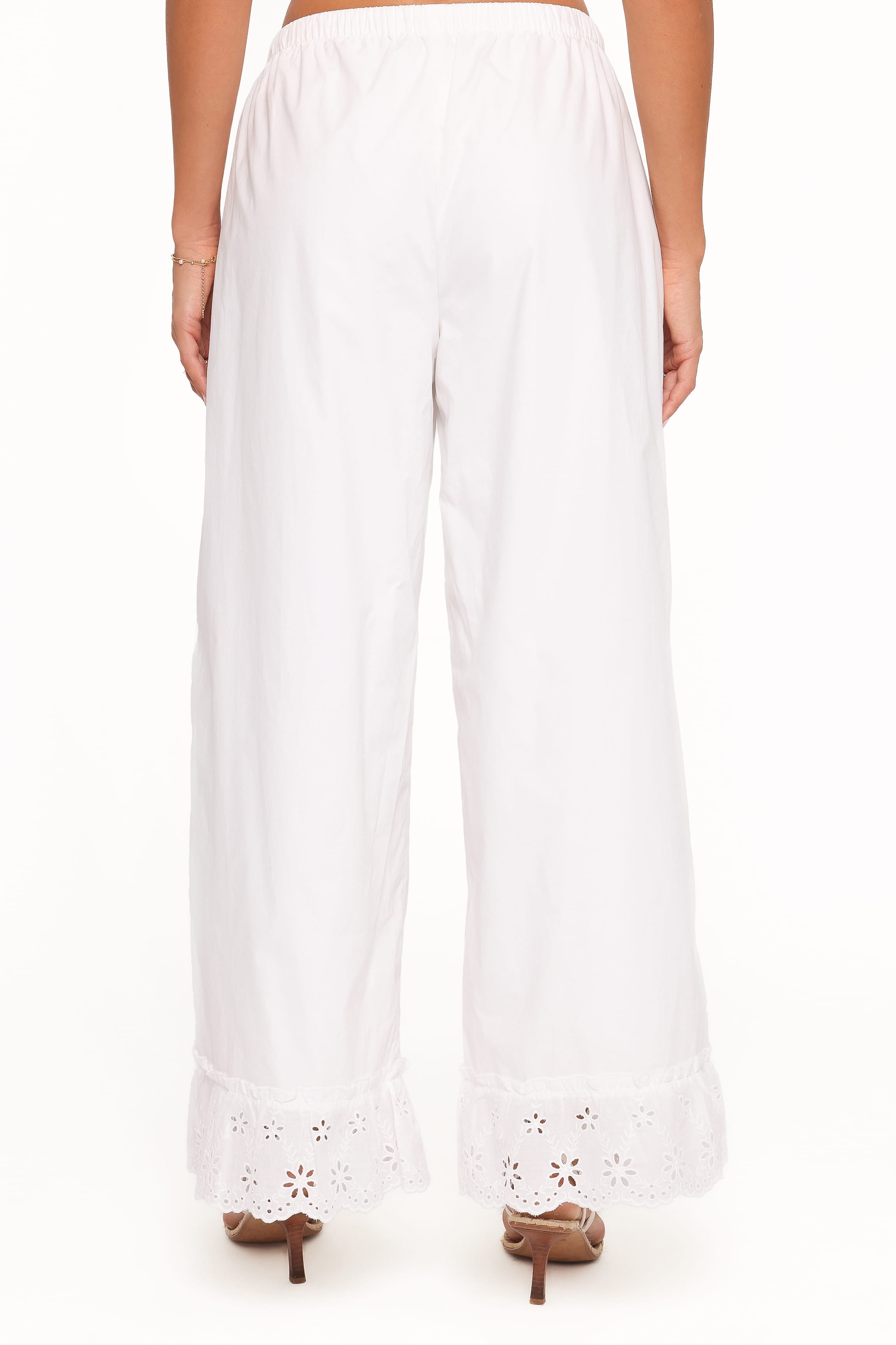 Eliska Frill Hem Pant - White
