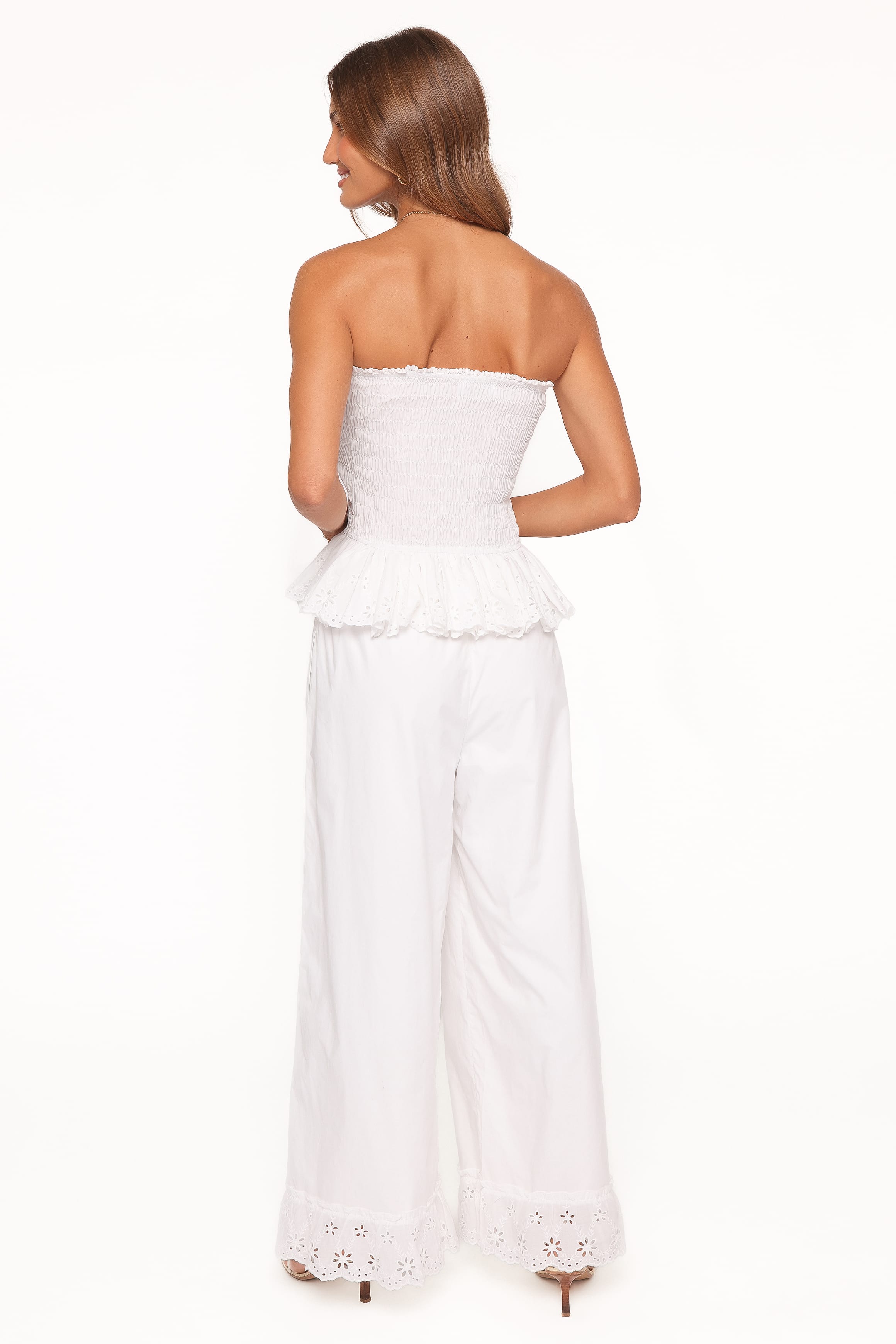Eliska Frill Hem Pant - White