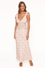 Giarda Maxi Skirt - Peach Ditsy Floral