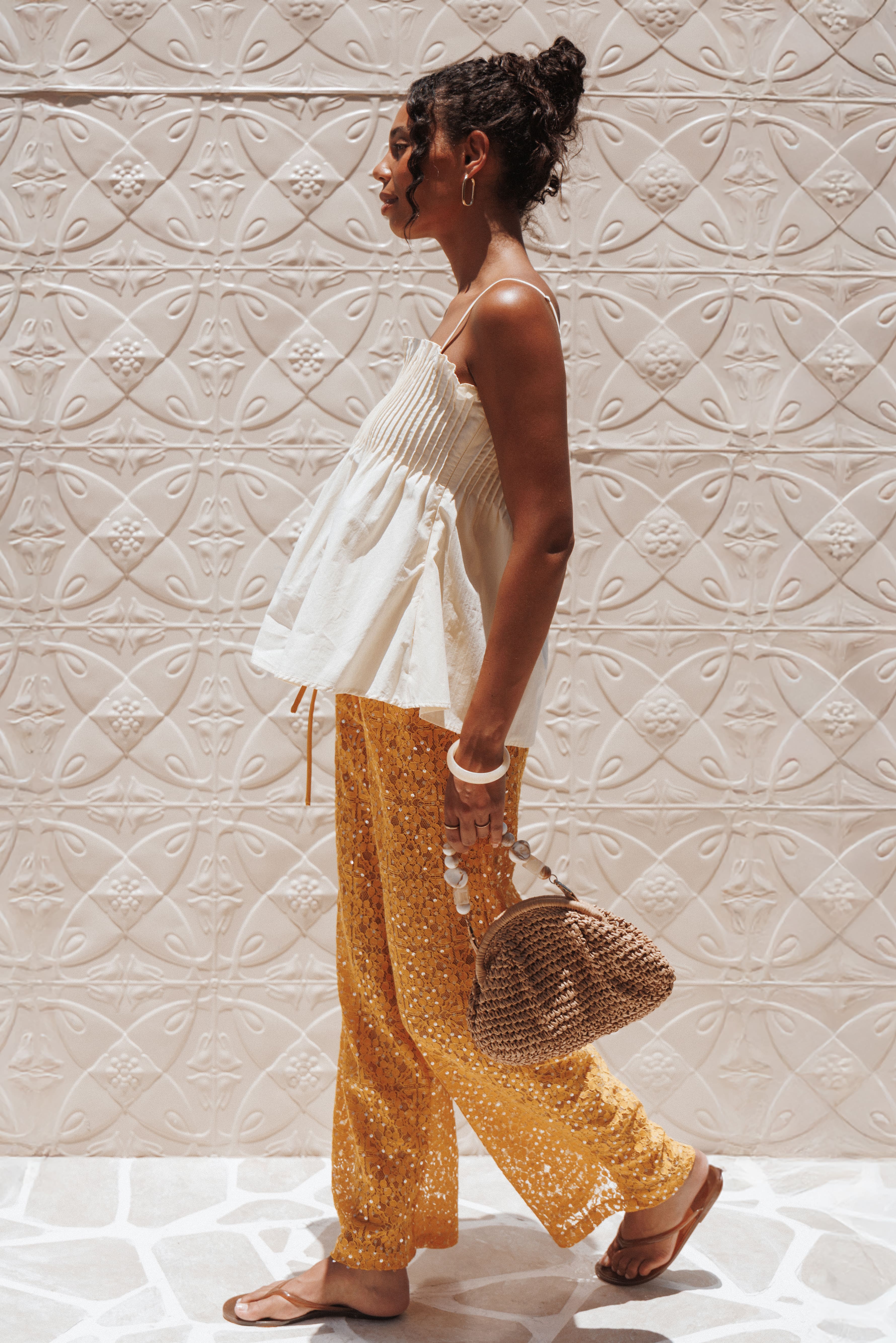 Jacinta Sequin Lace Pant - Mango
