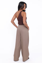 Kathryn Wide Leg Pant - Beige