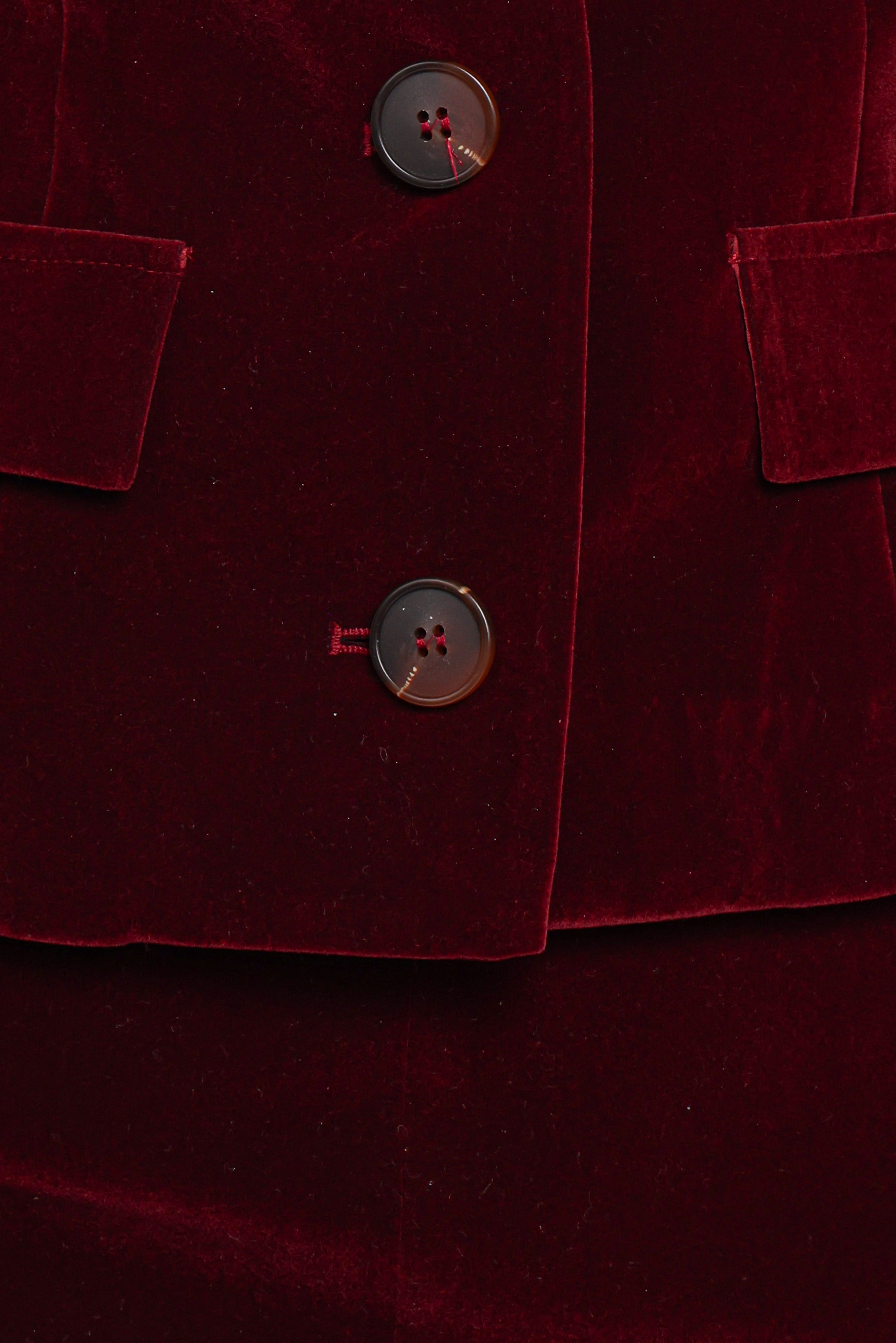 Lainey Velvet Mini Skirt - Burgundy
