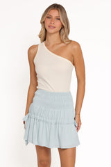Leah Mini Skirt Side Ties - Baby Blue