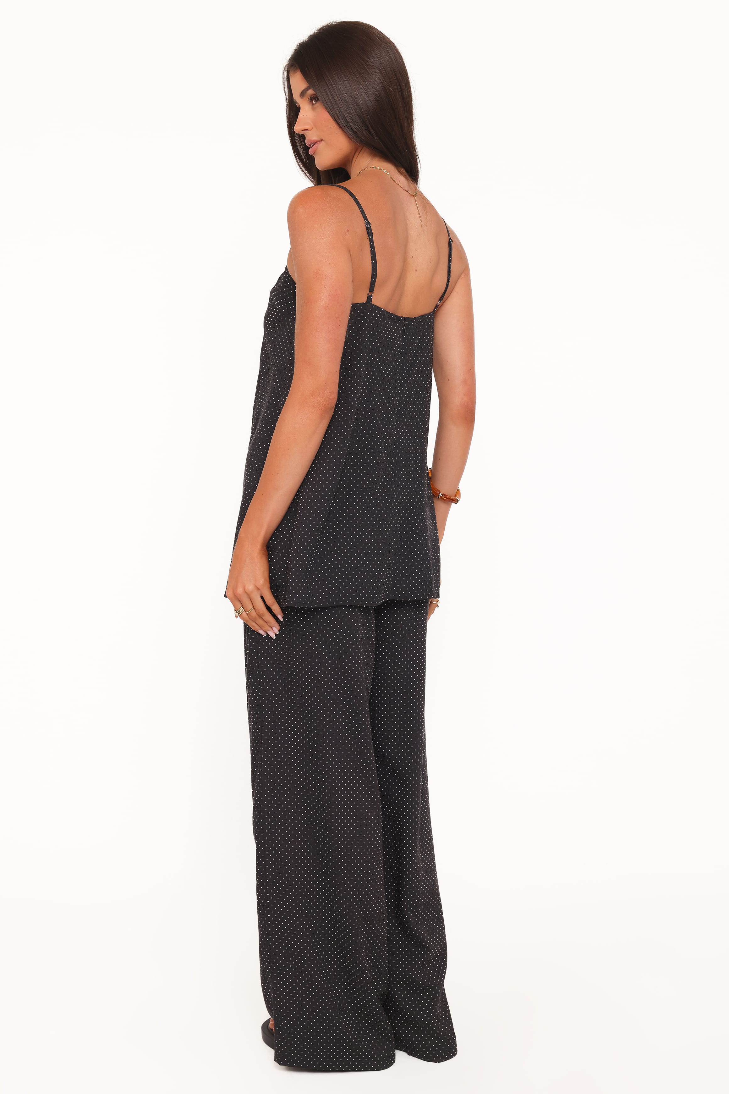 Lexi Elastic Waist Pant - Black Polkadot