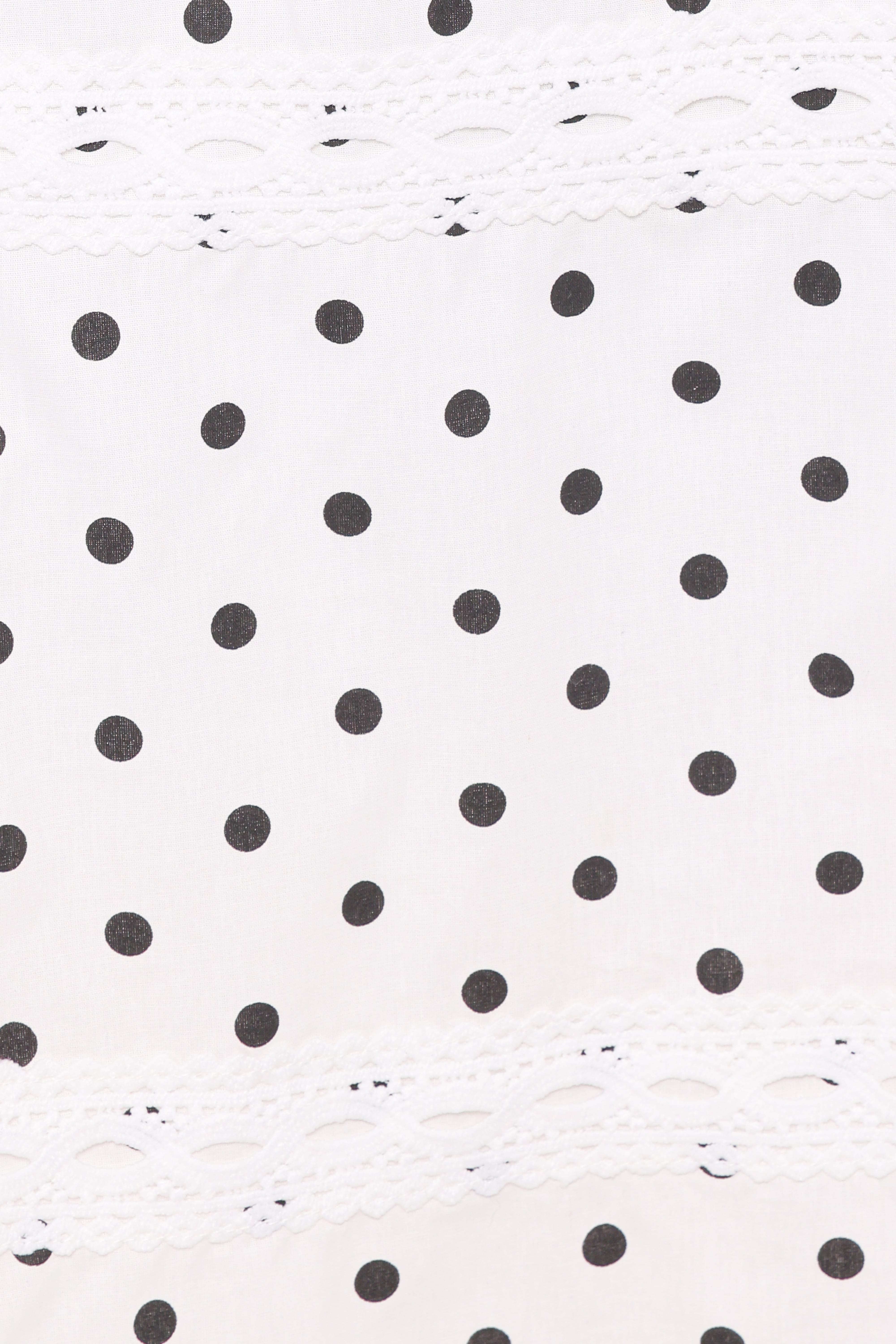 Lucia Tiered Midi Skirt - White Polka Dot