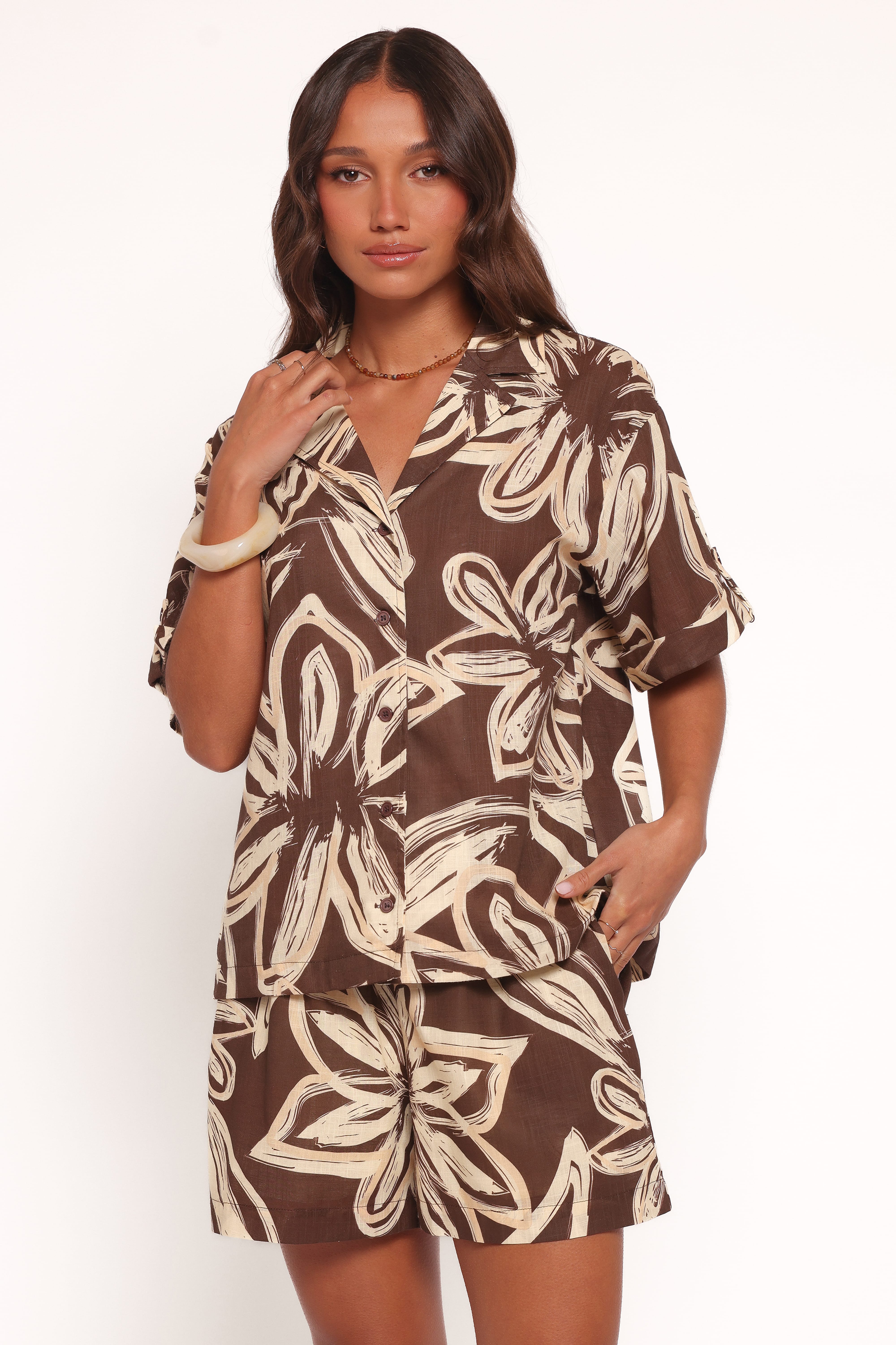Pacifica Shorts - Chocolate Floral