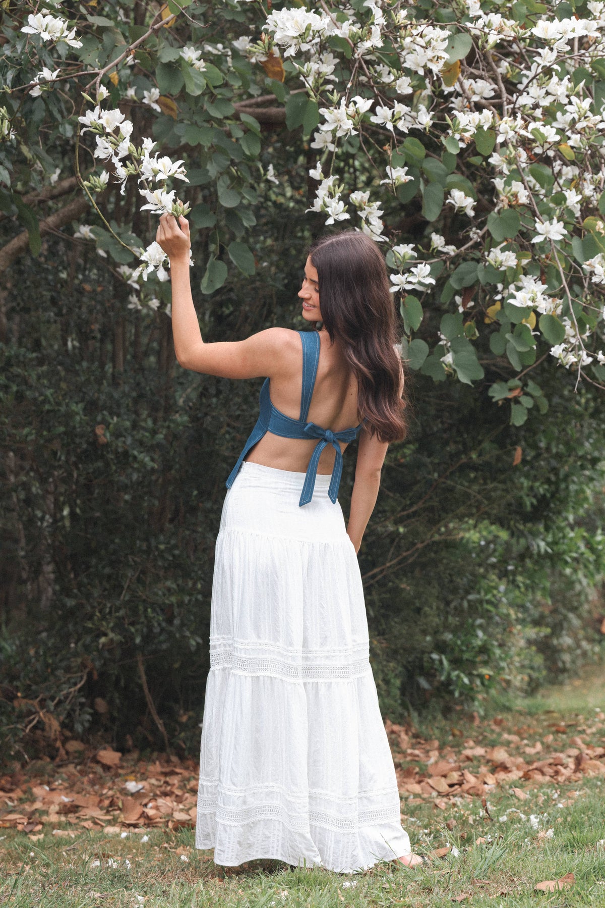 Peony Maxi Skirt - White