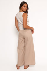 Sadie Wide Leg Pant - Oatmeal
