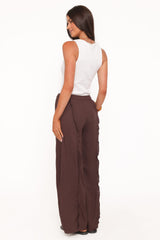 Samiya Frill Pants - Dark Brown