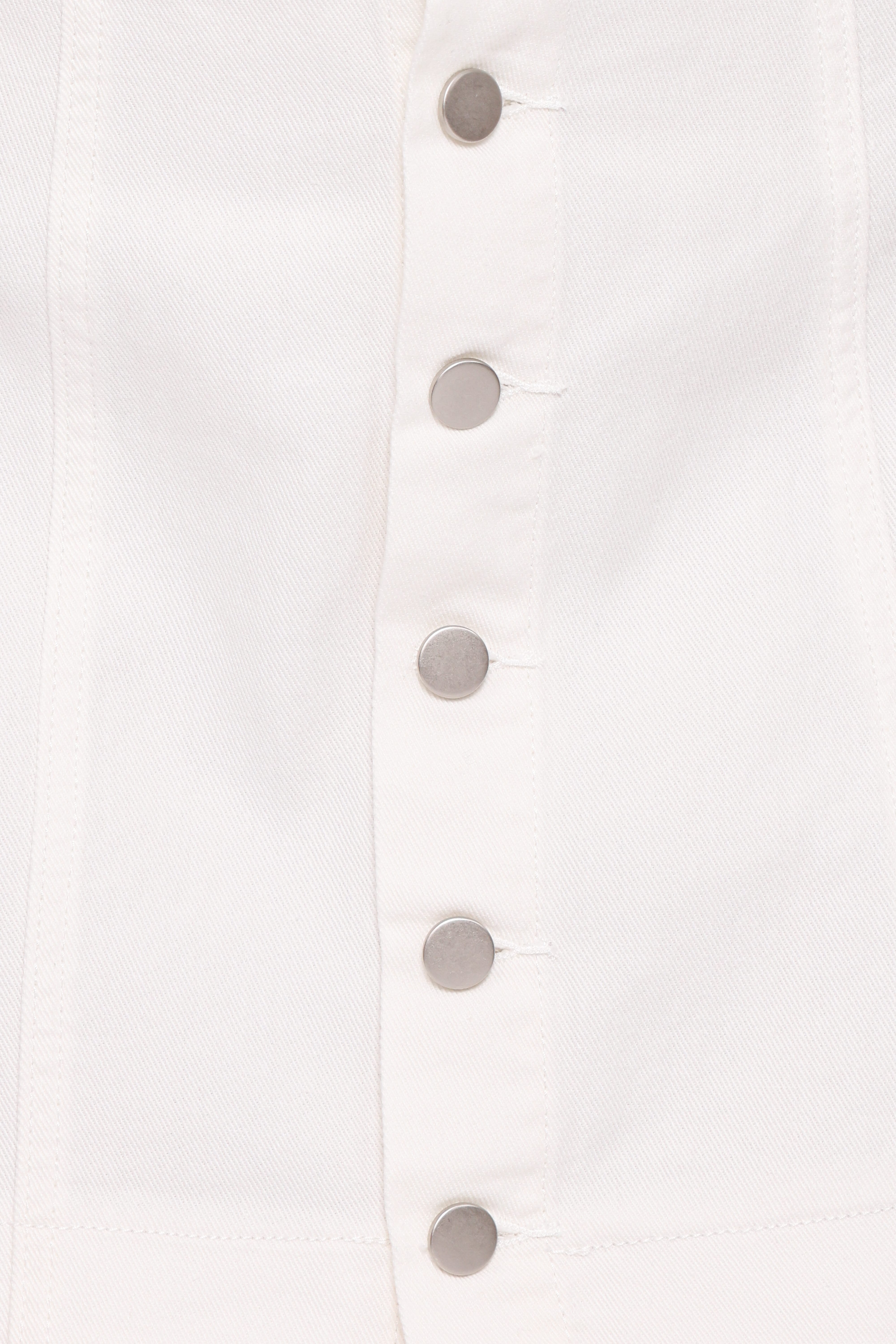 Sara Button Front Denim Mini Skirt - Off White