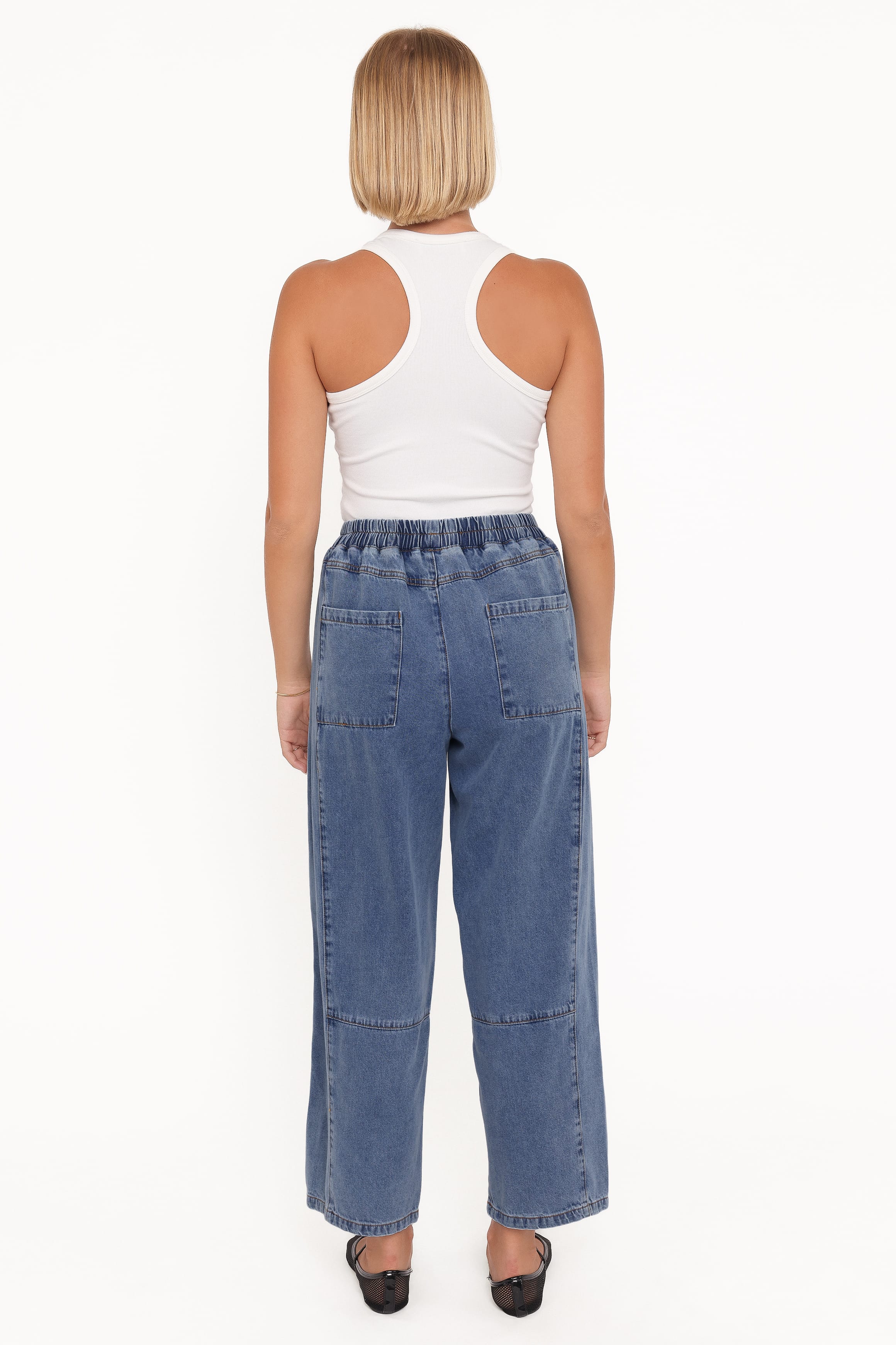 Sophie Cropped Barrel Jean - Medium Wash
