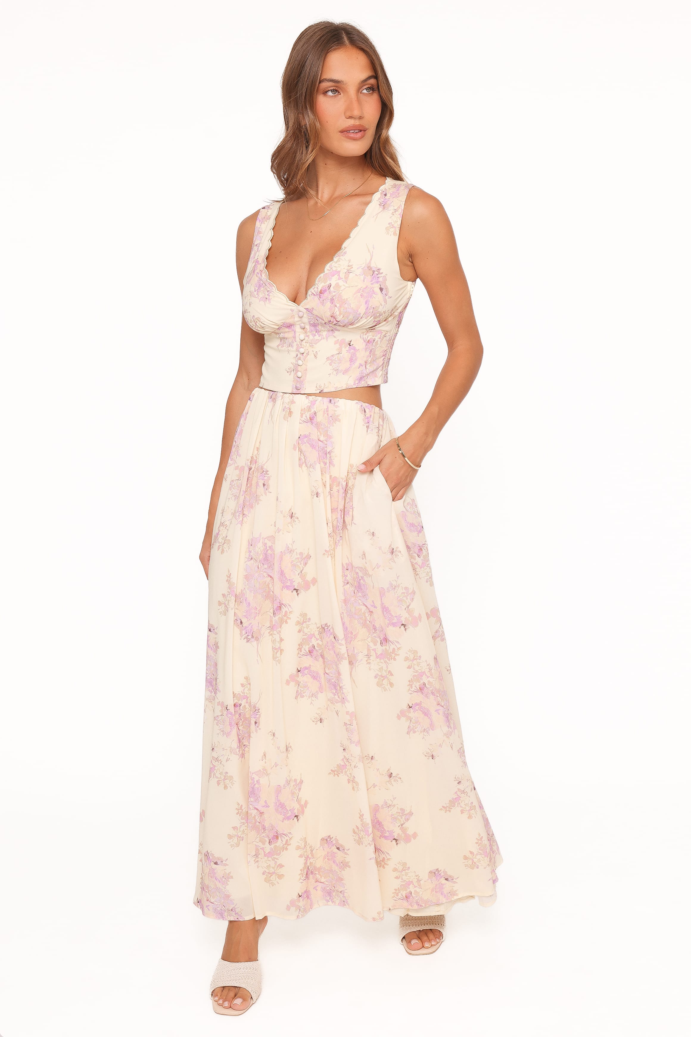Tinsley Maxi Skirt - Lavender Floral