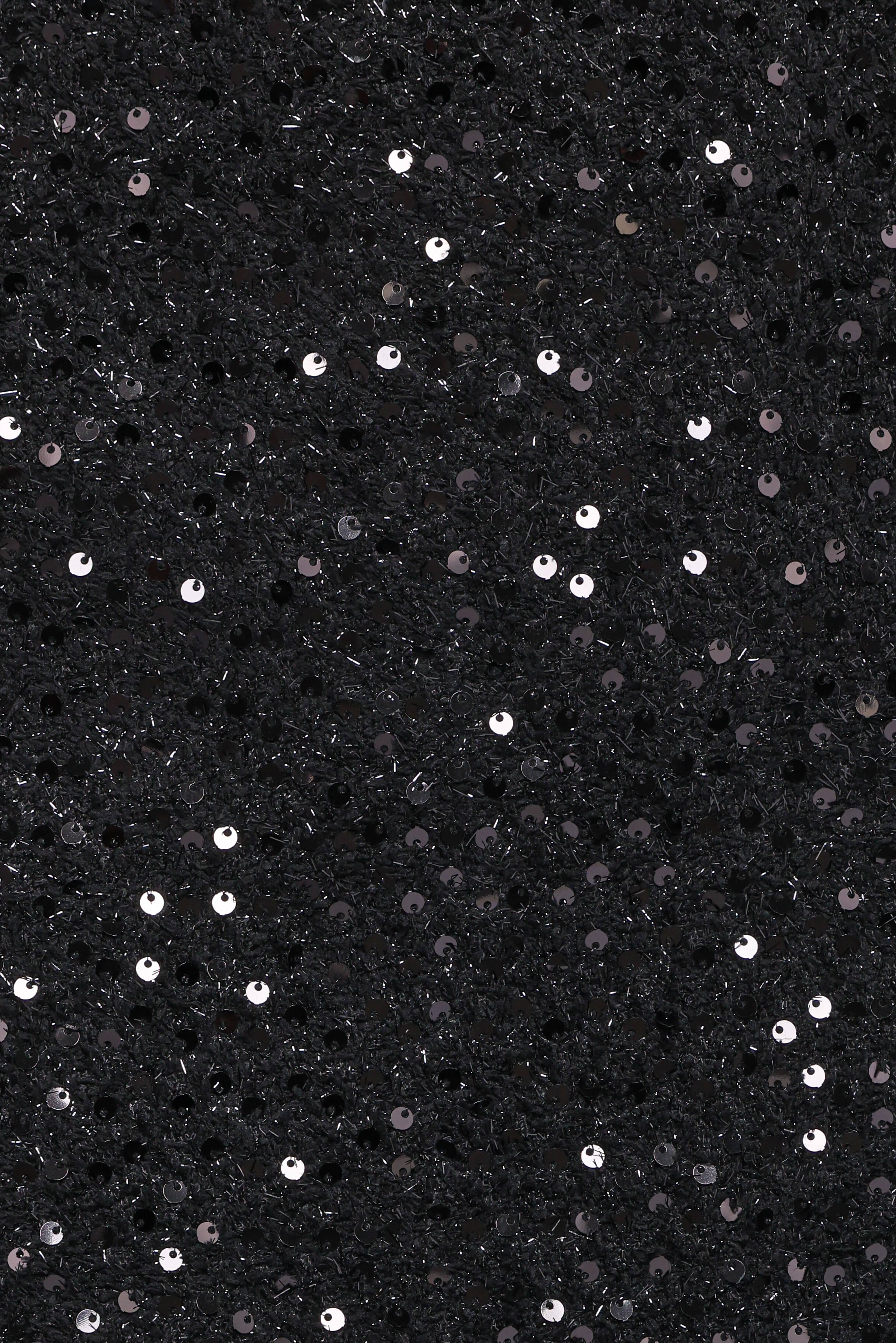 Valentina Tweed Sequins Mini Skirt - Black
