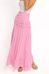 Valerie Drop Waist Maxi Skirt - Pink