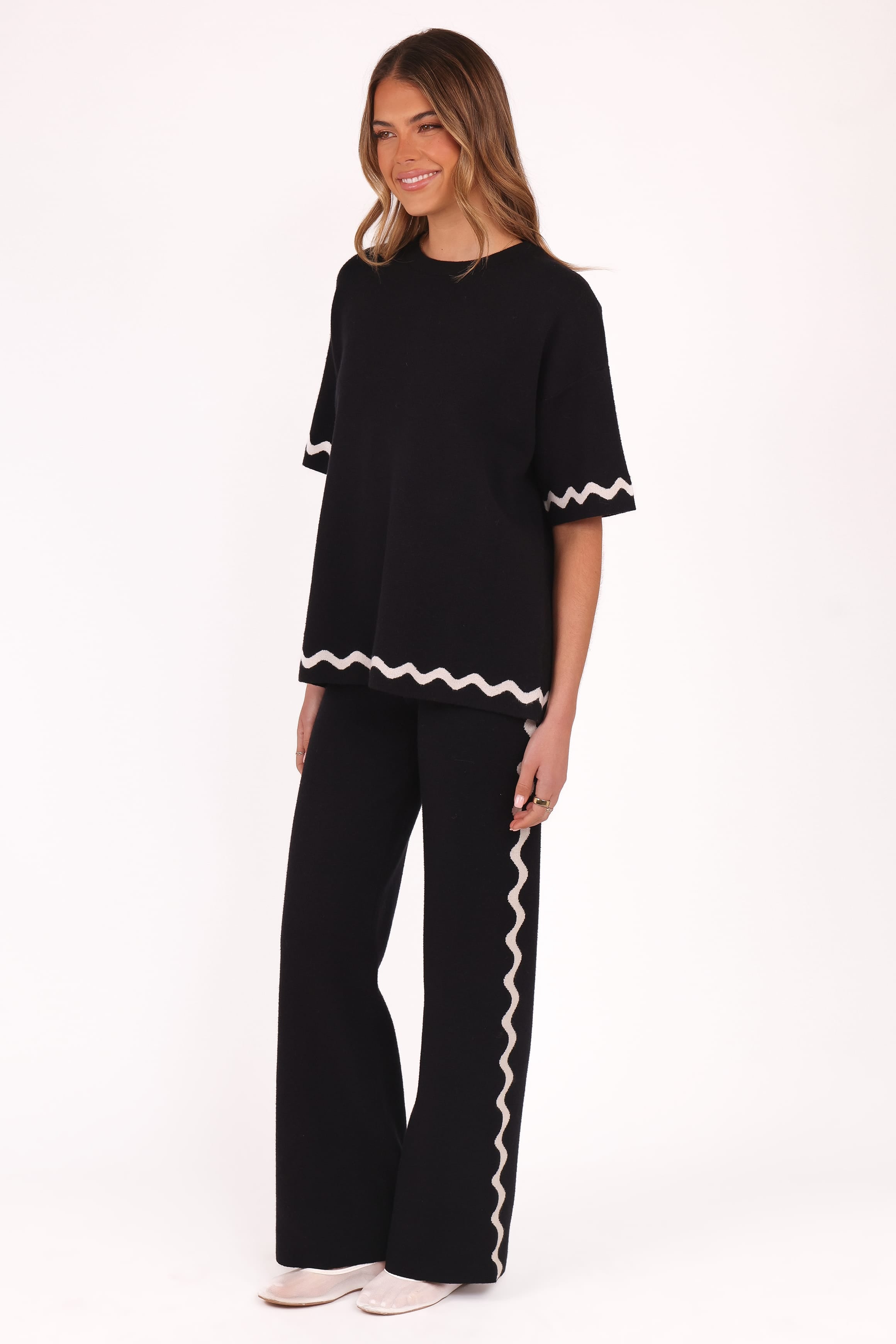 Vespa Knitted Pant - Black White