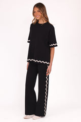 Vespa Knitted Pant - Black White